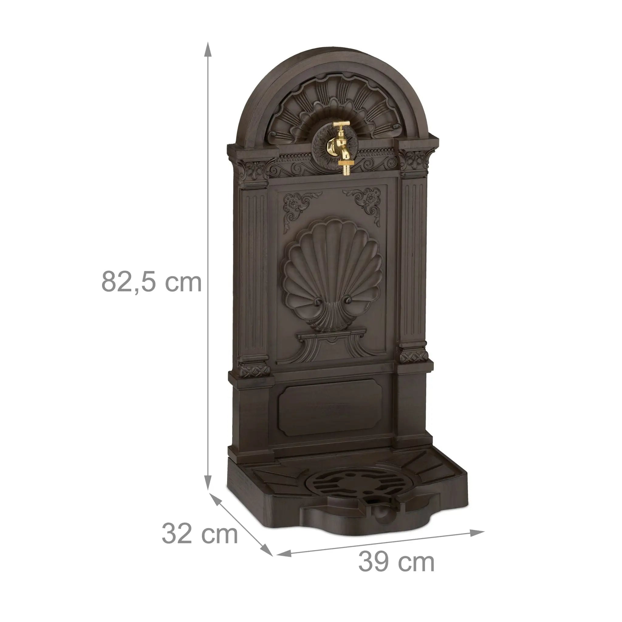 Standbrunnen Antik Dunkelbraun von Relaxdays