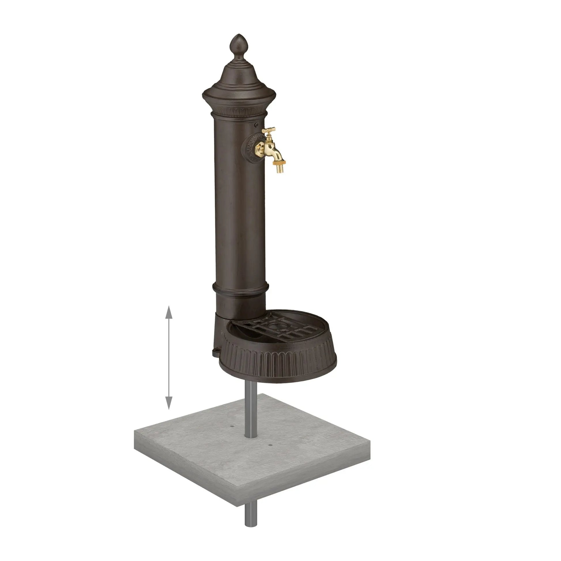 Standbrunnen antik 72cm Dunkelbraun-Gold von Relaxdays
