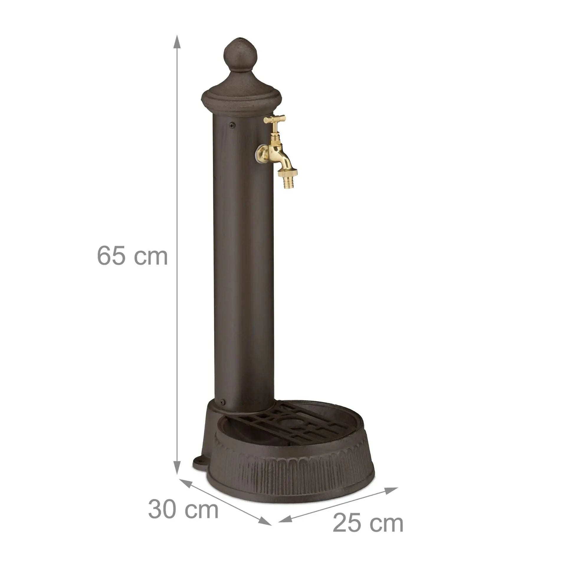 Standbrunnen antik 65cm Dunkelbraun von Relaxdays