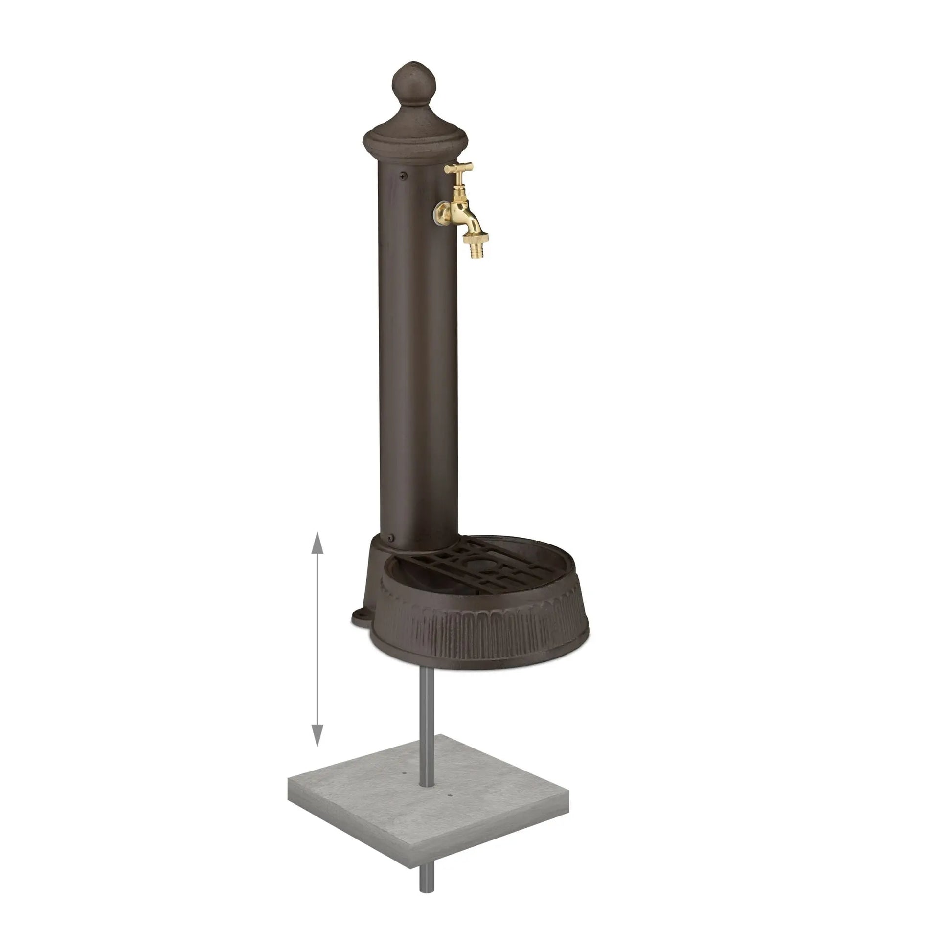 Standbrunnen antik 65cm Dunkelbraun von Relaxdays