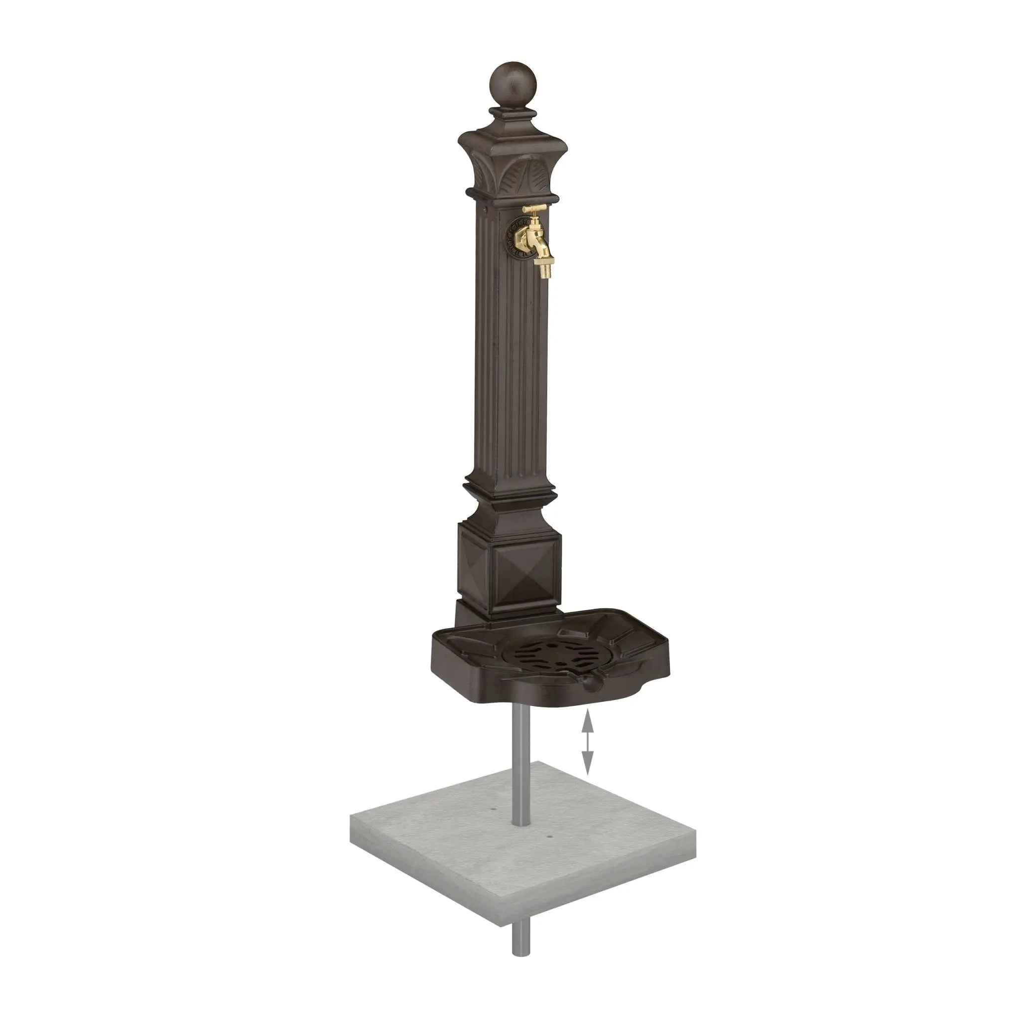 Standbrunnen antik 82cm Dunkelbraun von Relaxdays
