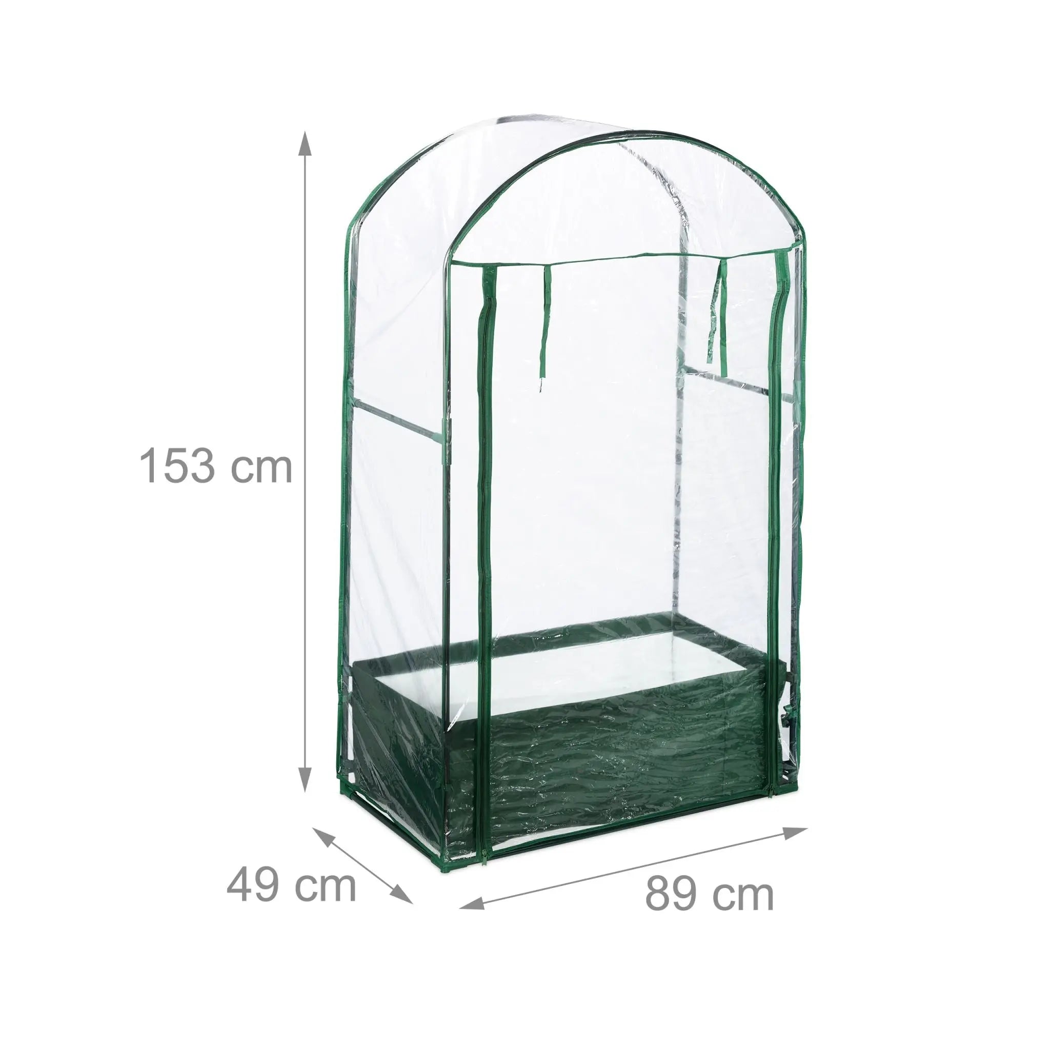 Balkon Gewächshaus mit Pflanzsack Dunkelgrün-Transparent von Relaxdays