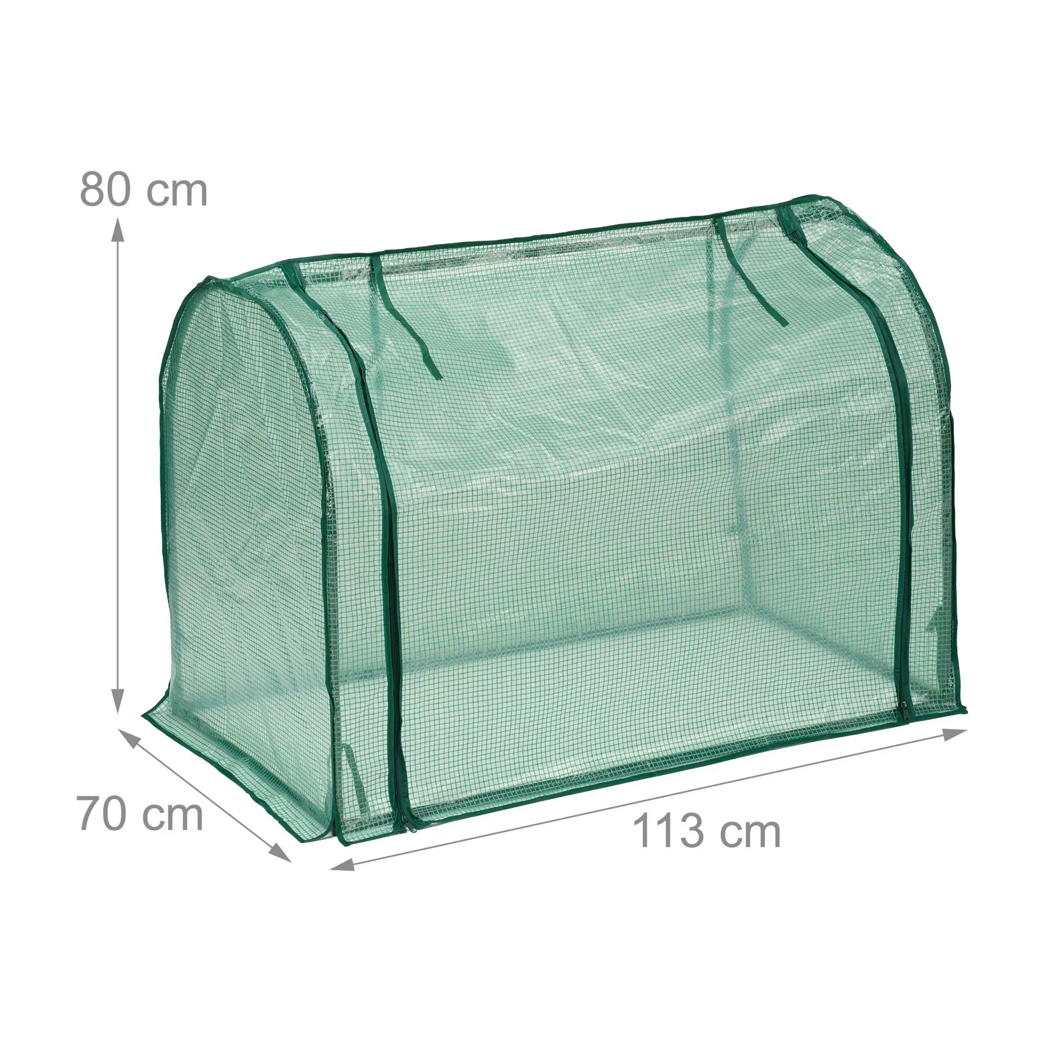Foliengewächshaus mit Tür Dunkelgrün-Transparent von Relaxdays