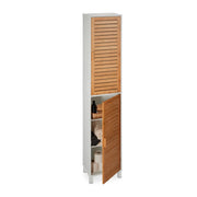 Hoher Badezimmerschrank Weiss-Hellbraun von Relaxdays