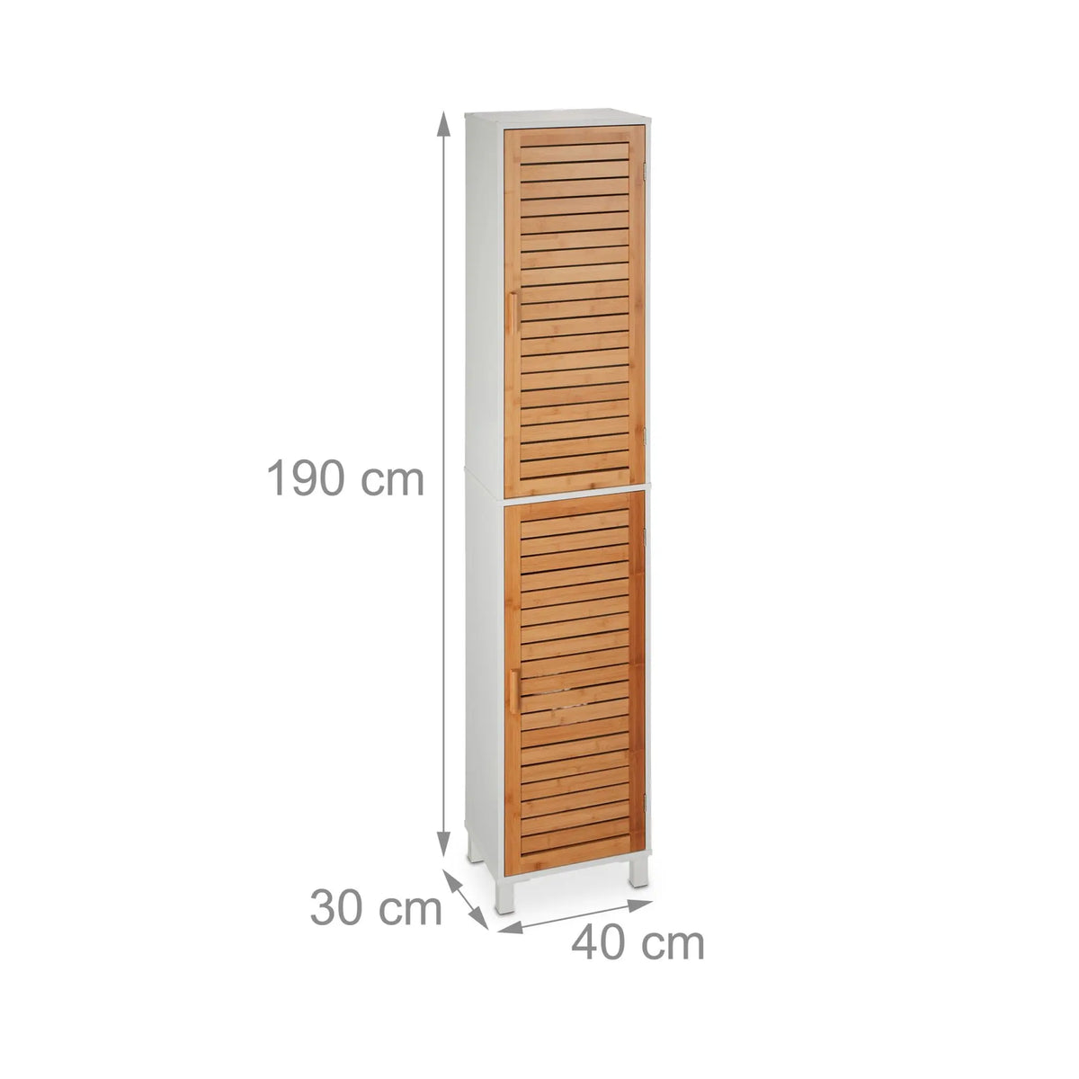 Hoher Badezimmerschrank Weiss-Hellbraun von Relaxdays