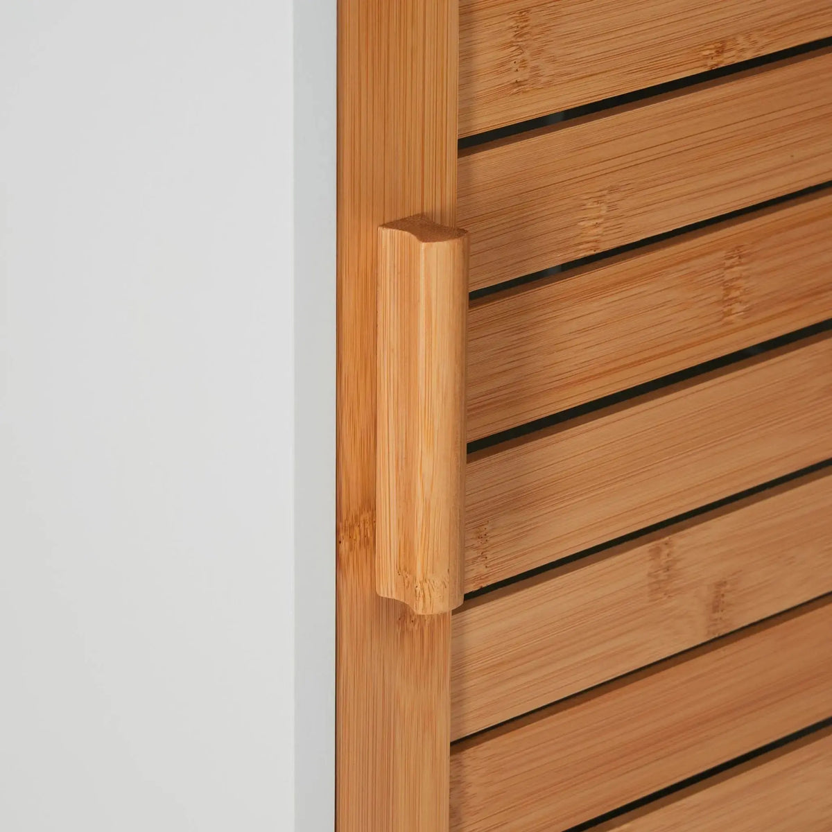 Hoher Badezimmerschrank Weiss-Hellbraun von Relaxdays