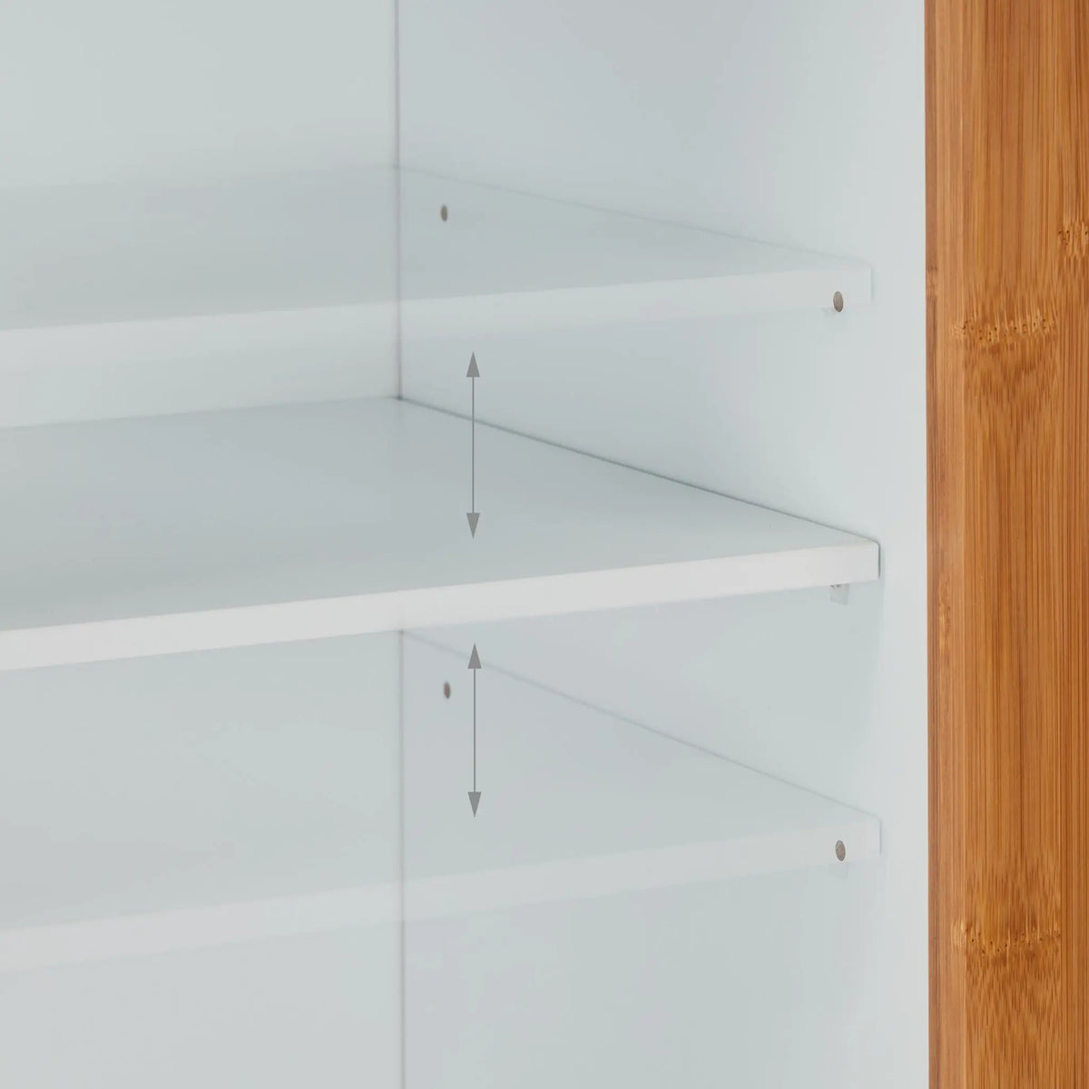Hoher Badezimmerschrank Weiss-Hellbraun von Relaxdays