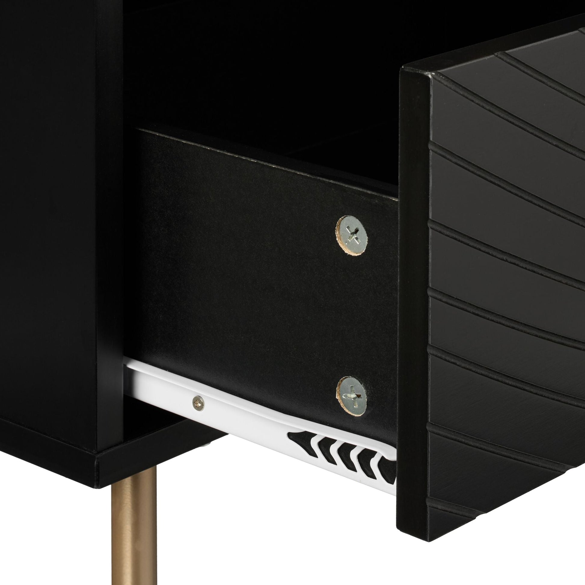 Nachttisch mit 2 Schubladen Gold-Schwarz von Relaxdays