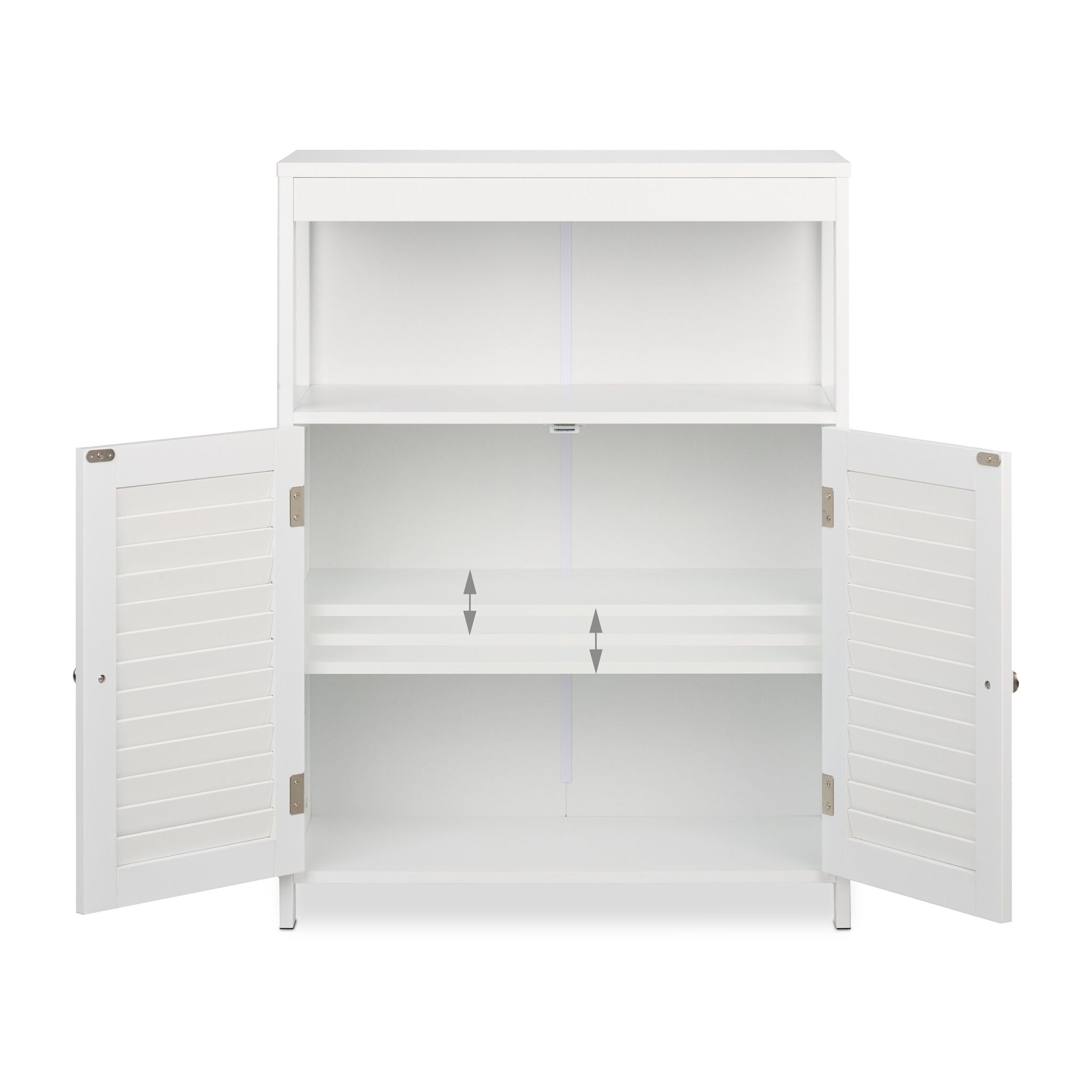 Weisser Badschrank Weiss-Silber von Relaxdays