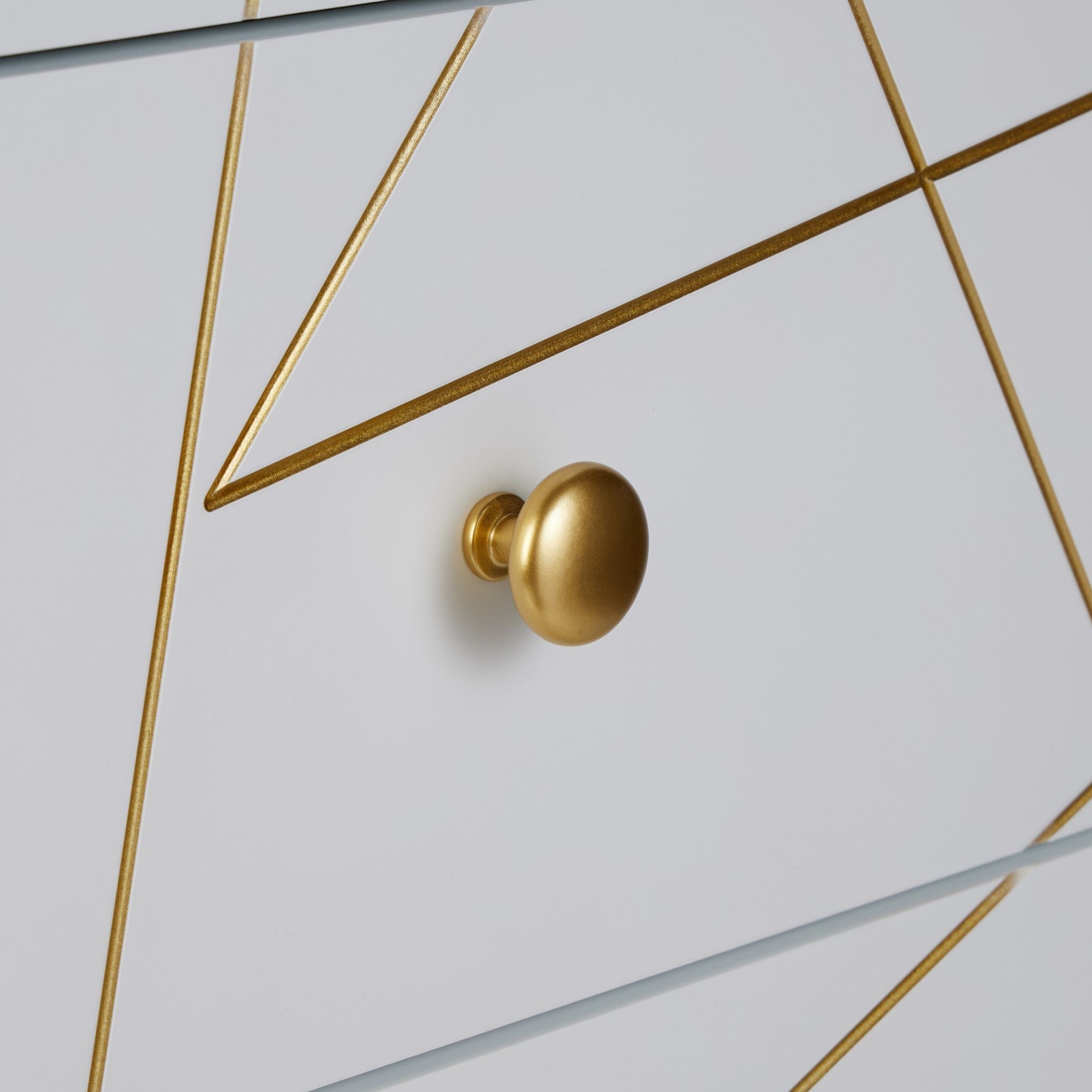 Kommode mit 4 Schubladen Weiss-Gold von Relaxdays