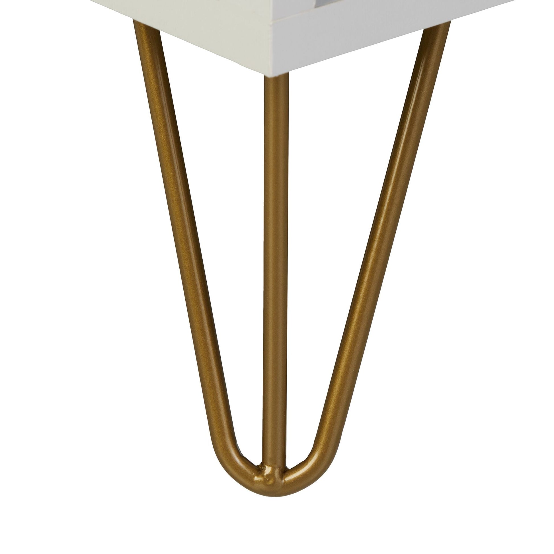 Kommode mit 4 Schubladen Weiss-Gold von Relaxdays