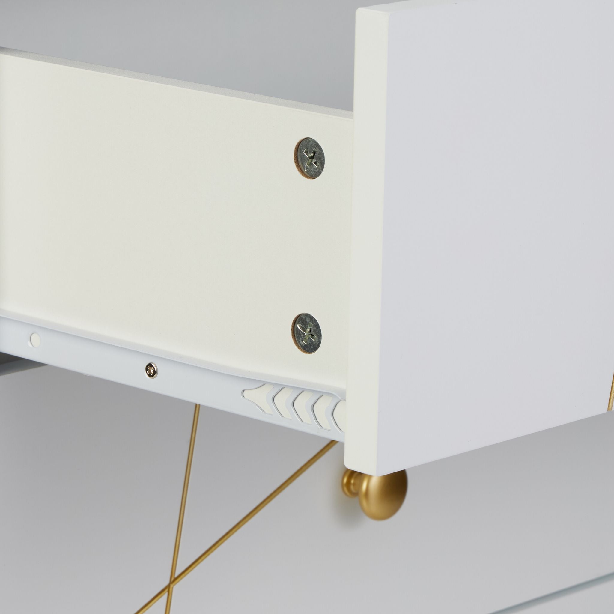 Kommode mit 4 Schubladen Weiss-Gold von Relaxdays