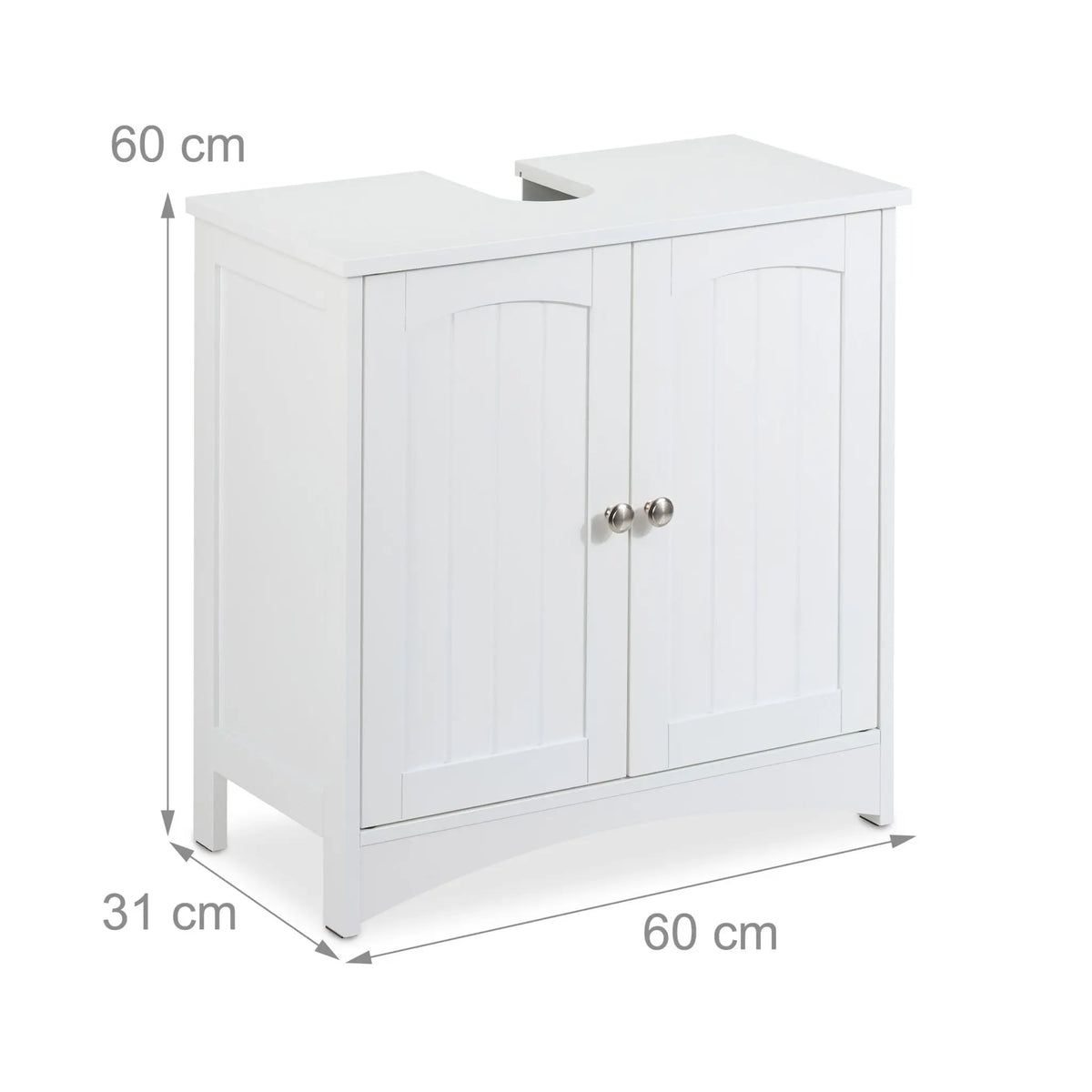 Waschbeckenunterschrank mit Türen Weiss von Relaxdays