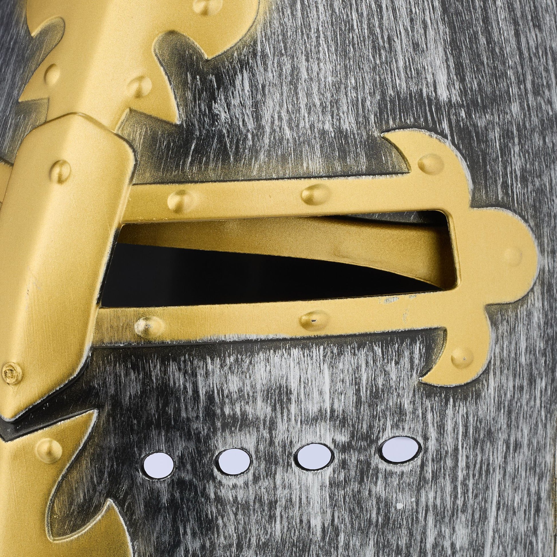 Ritter Helm mit klappbarem Visier Anthrazit-Gold-Silber von Relaxdays