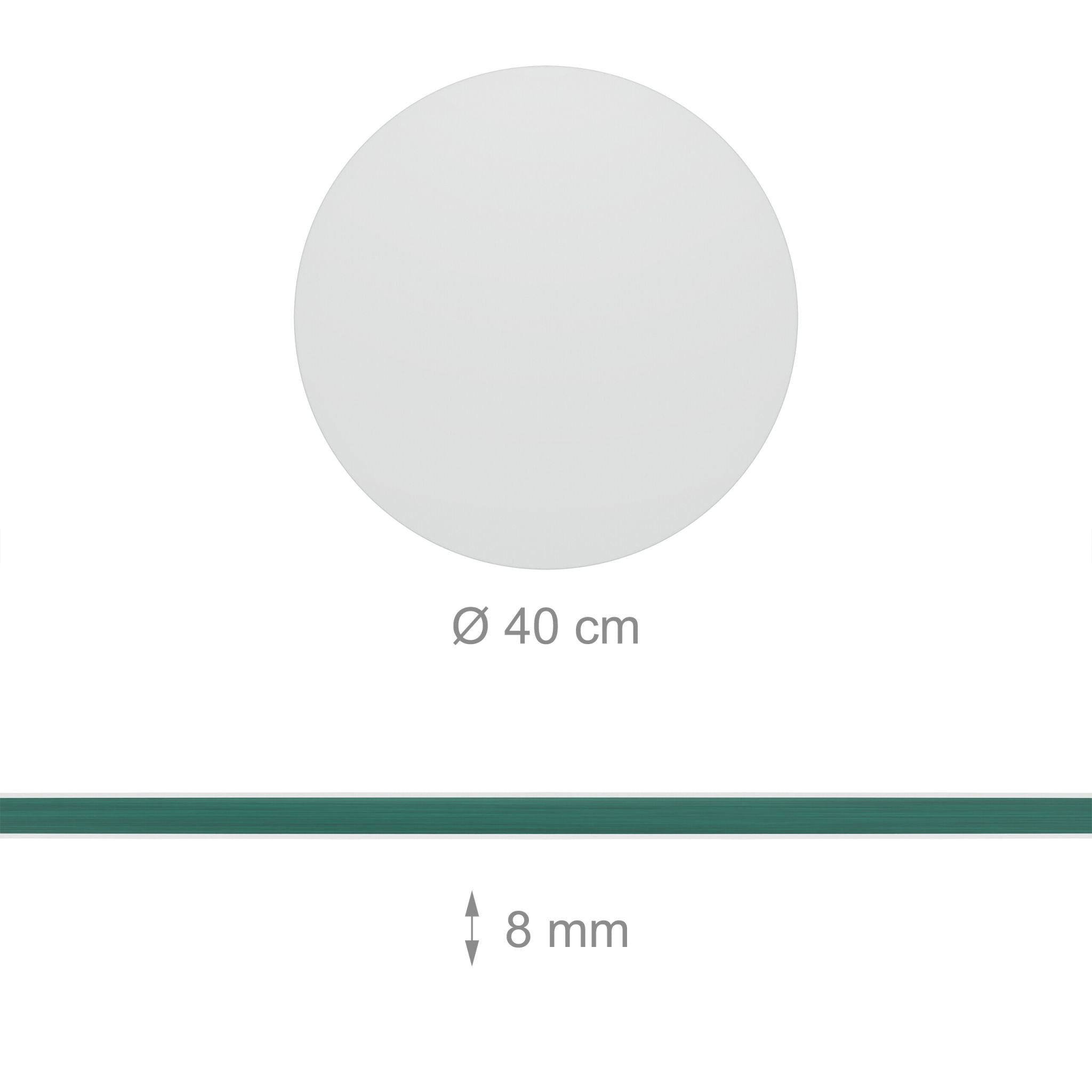 Glasplatte 8mm ESG Transparent von Relaxdays