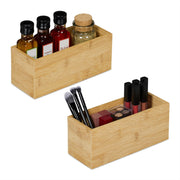 Aufbewahrungsbox Bambus 2er-Set Hellbraun von Relaxdays