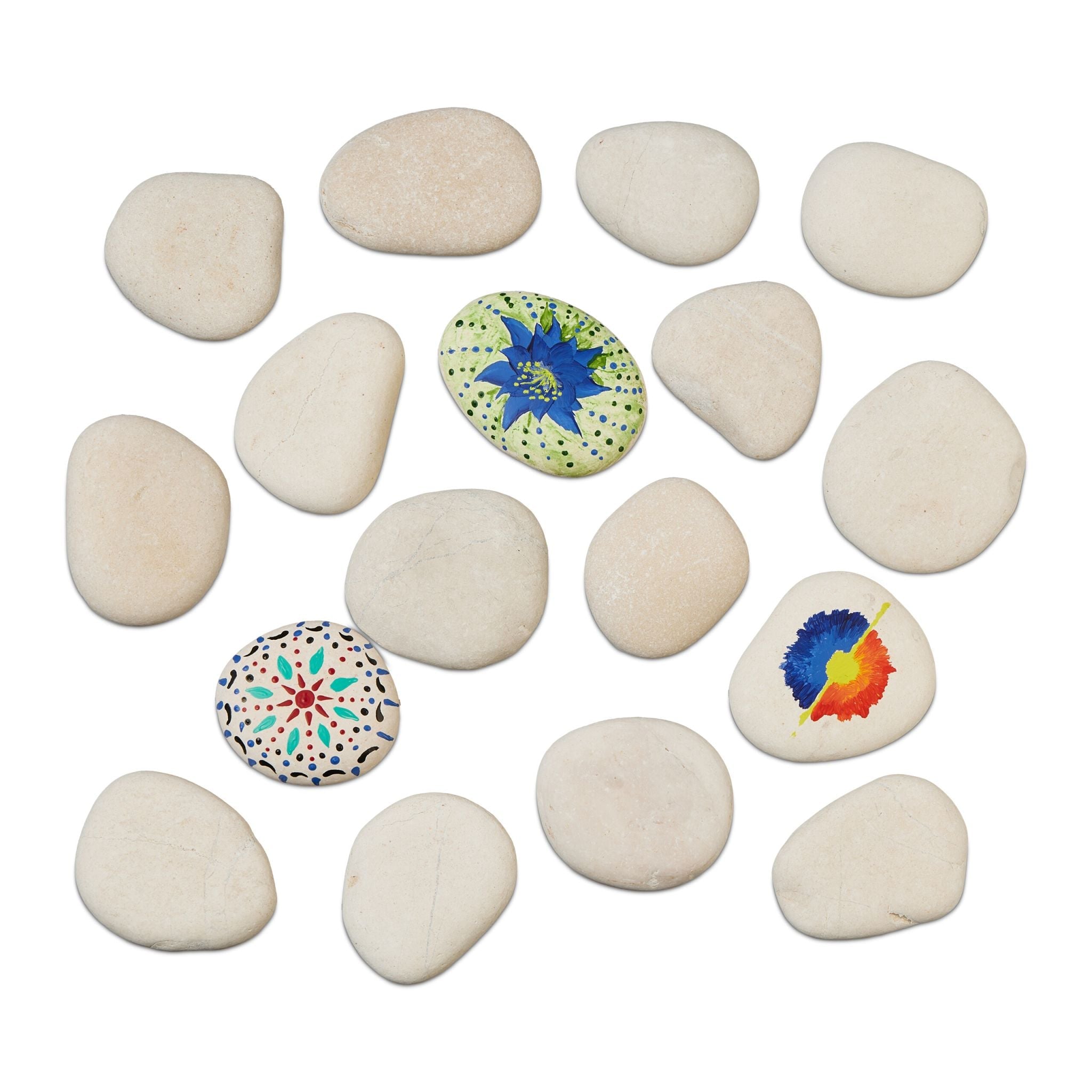 Steine zum Bemalen XL 2kg Weiss von Relaxdays
