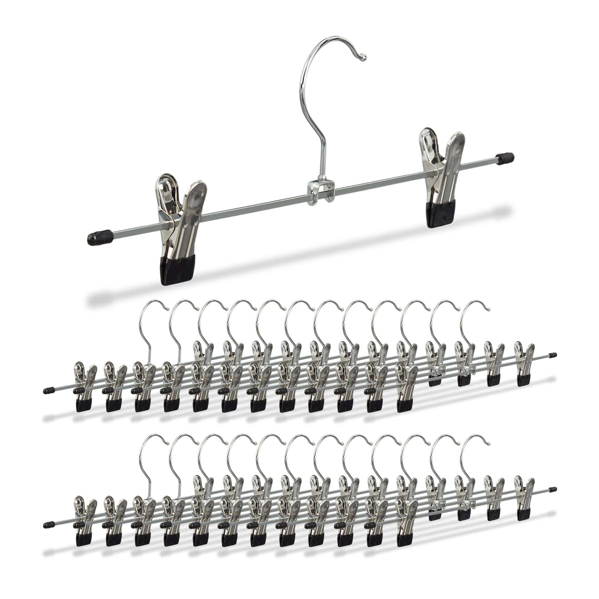 Hosenbügel Metall 25er-Set Schwarz-Silber von Relaxdays