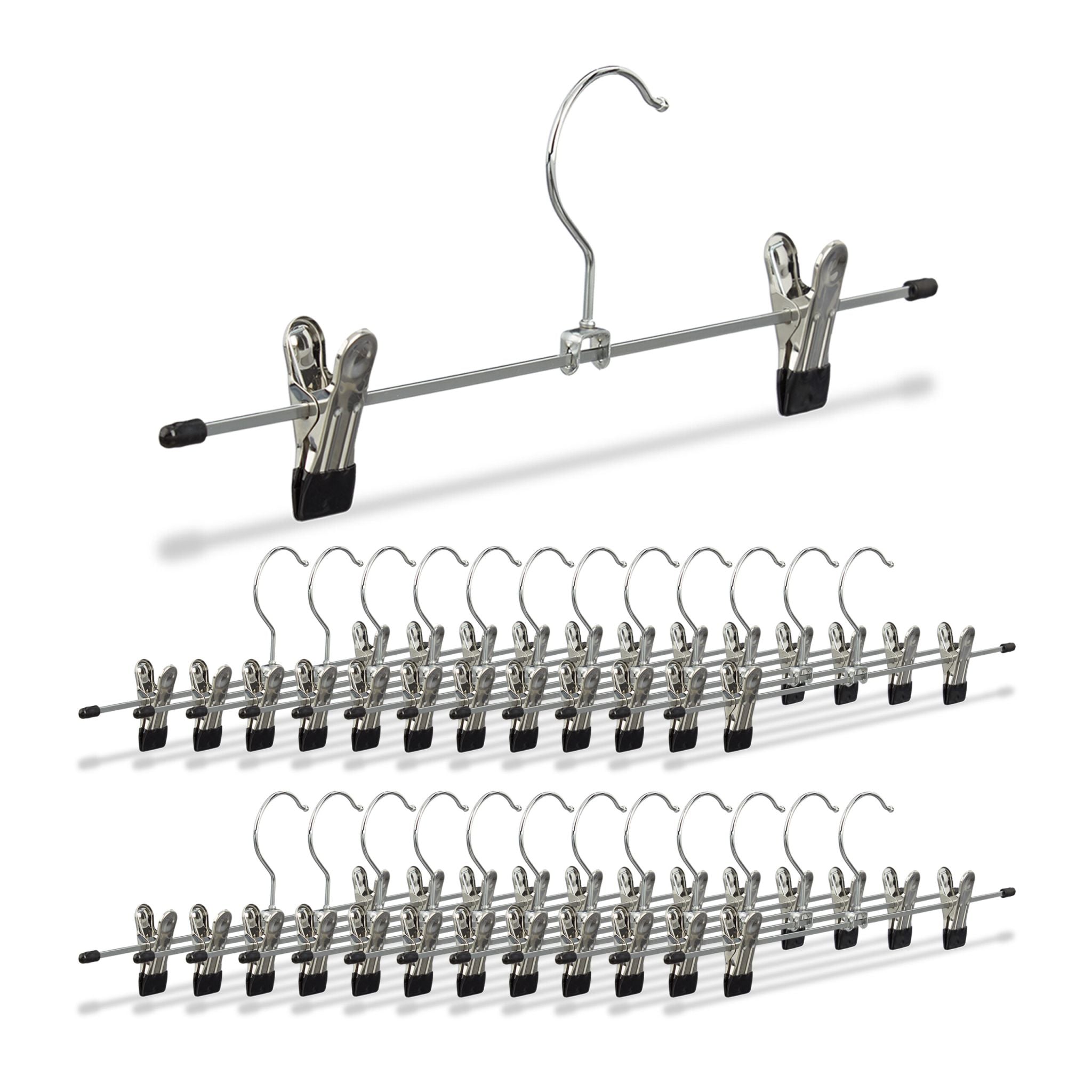 Hosenbügel Metall 25er-Set Schwarz-Silber von Relaxdays