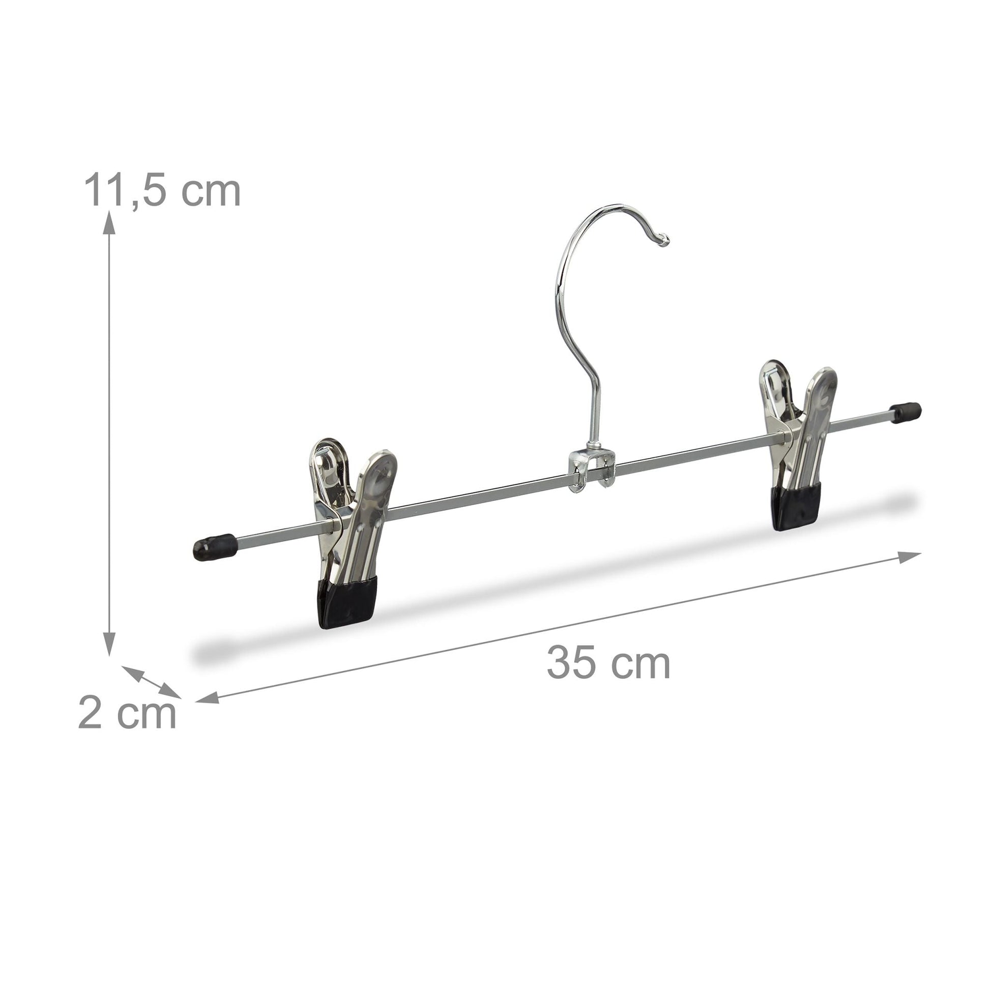 Hosenbügel Metall 25er-Set Schwarz-Silber von Relaxdays