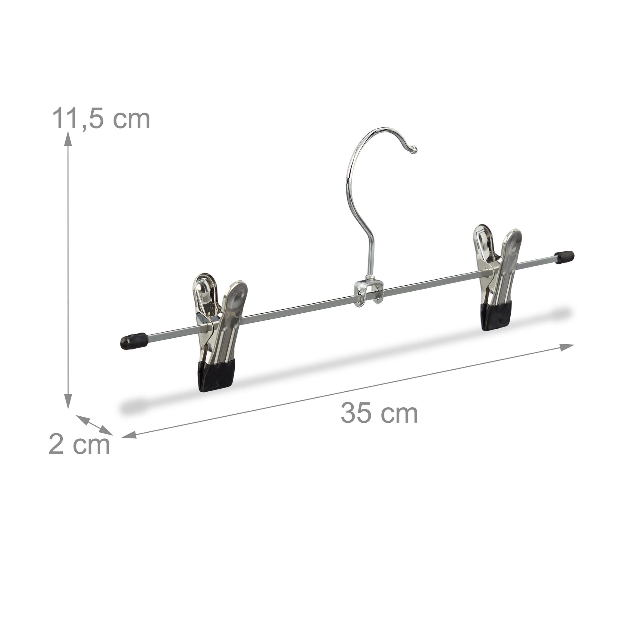 Hosenbügel Metall 25er-Set Schwarz-Silber von Relaxdays