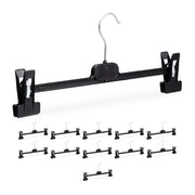 Hosenbügel Kunststoff 12er-Set Schwarz-Silber von Relaxdays