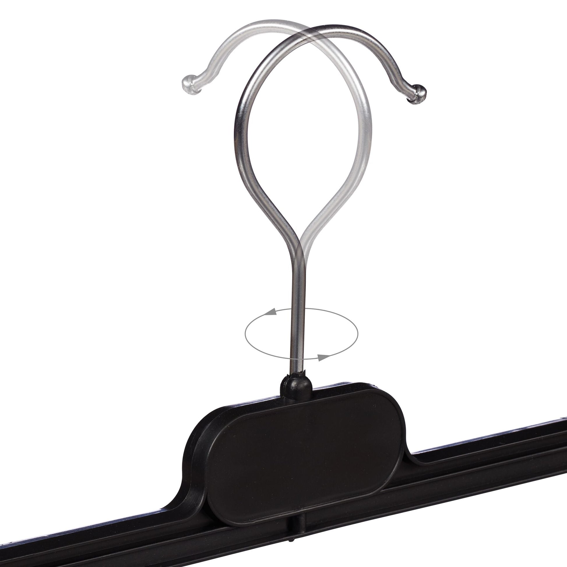 Hosenbügel Kunststoff 12er-Set Schwarz-Silber von Relaxdays