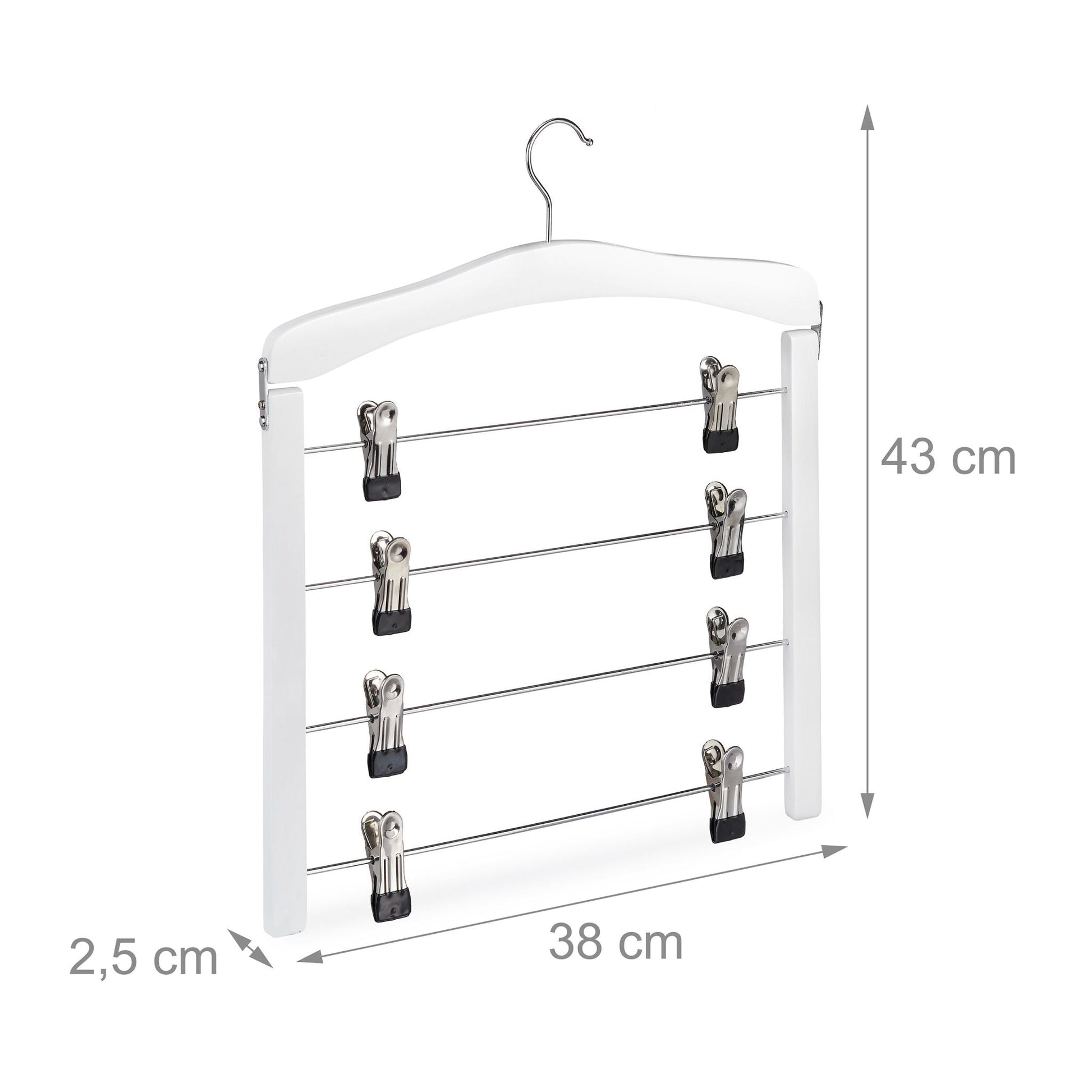 Rockbügel mehrfach 2er-Set Weiss-Silber von Relaxdays