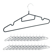 Gummierte Kleiderbügel 24er-Set Schwarz-Silber von Relaxdays