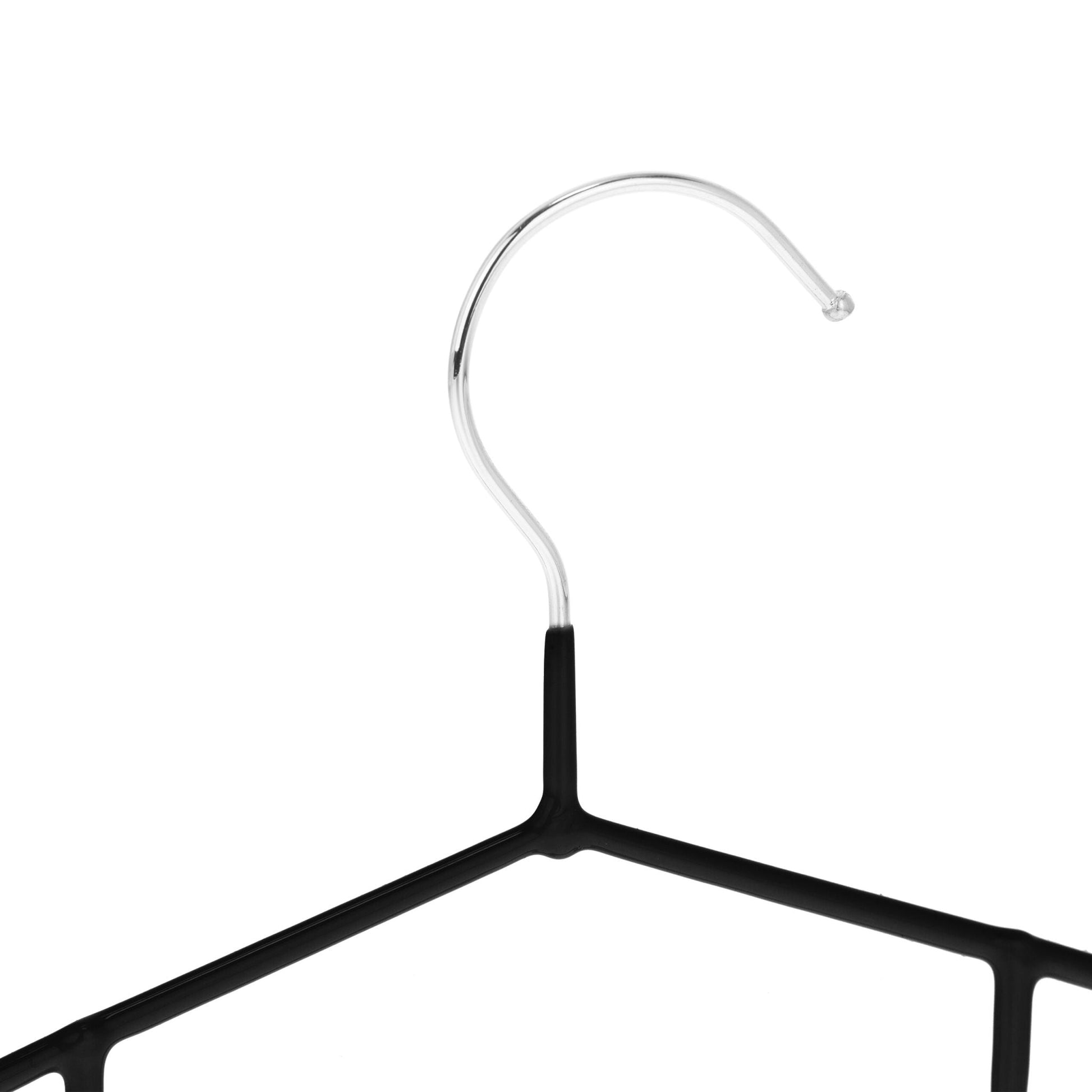 Gummierte Kleiderbügel 24er-Set Schwarz-Silber von Relaxdays