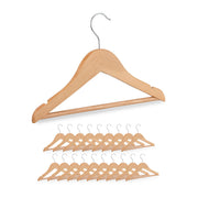 Kinderkleiderbügel Holz 20er-Set Hellbraun-Silber von Relaxdays
