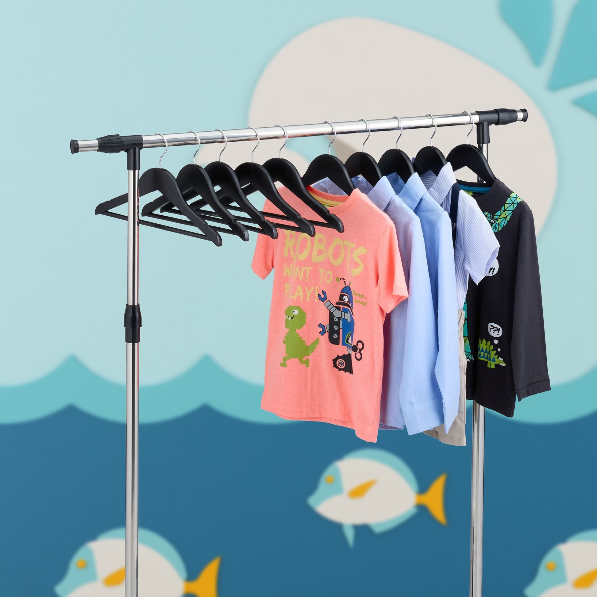 Kinderkleiderbügel Holz 20er-Set Braun-Silber von Relaxdays