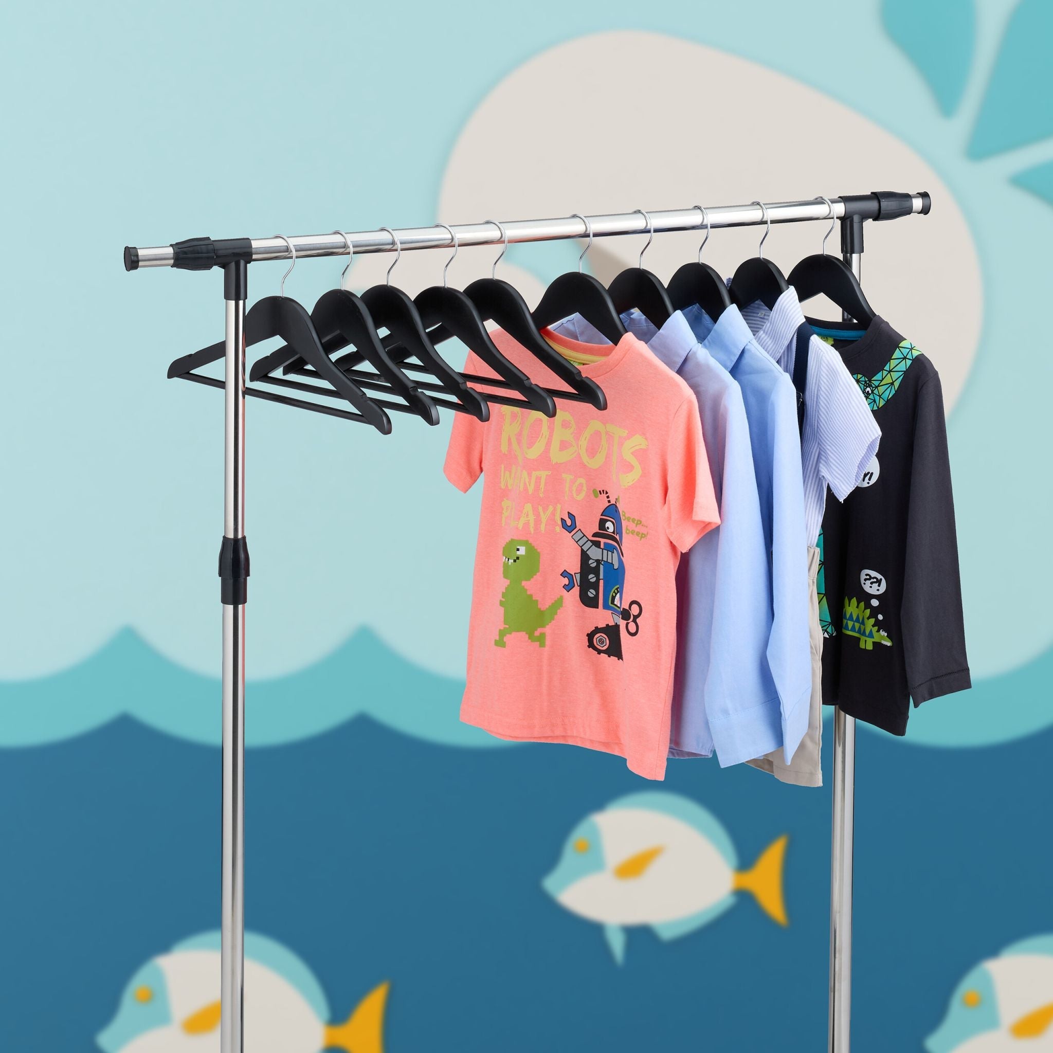 Kinderkleiderbügel Holz 20er-Set Braun-Silber von Relaxdays