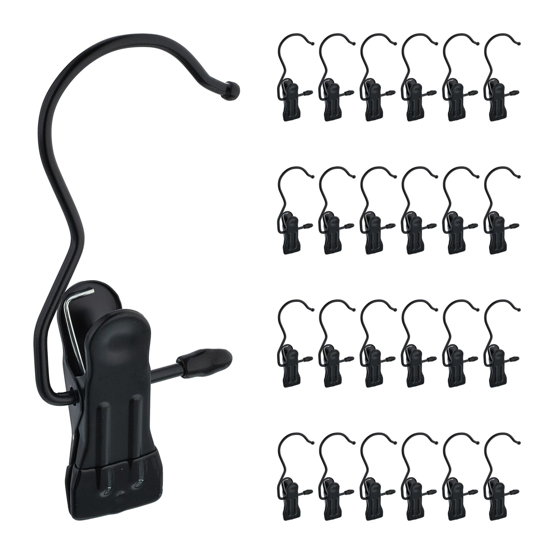 Drehbare Stiefelklammern 25er-Set Schwarz von Relaxdays