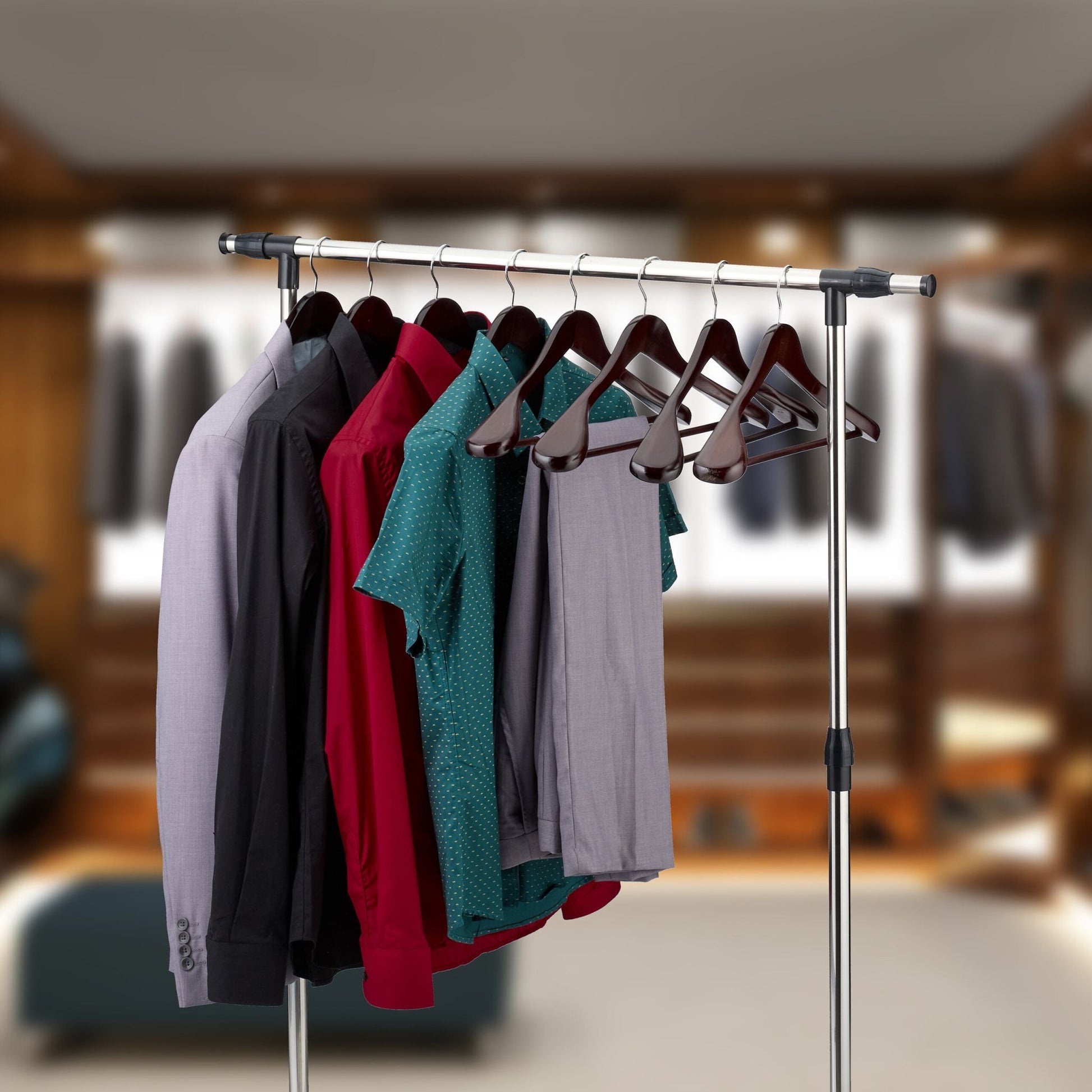Anzug Kleiderbügel 8er-Set Hellbraun-Silber von Relaxdays