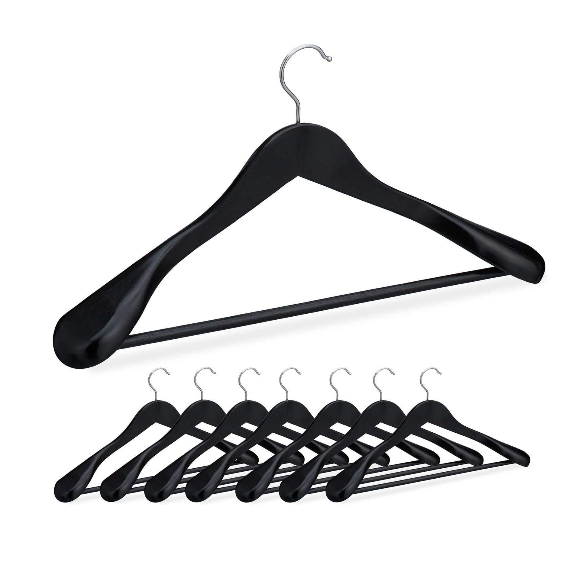 Anzug Kleiderbügel 8er-Set Schwarz-Silber von Relaxdays