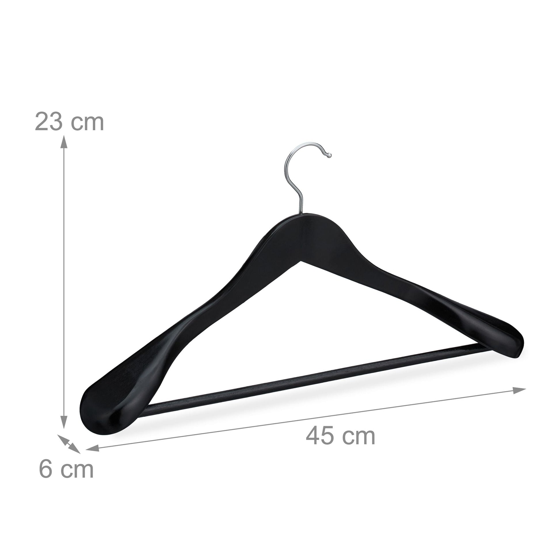 Anzug Kleiderbügel 8er-Set Schwarz-Silber von Relaxdays