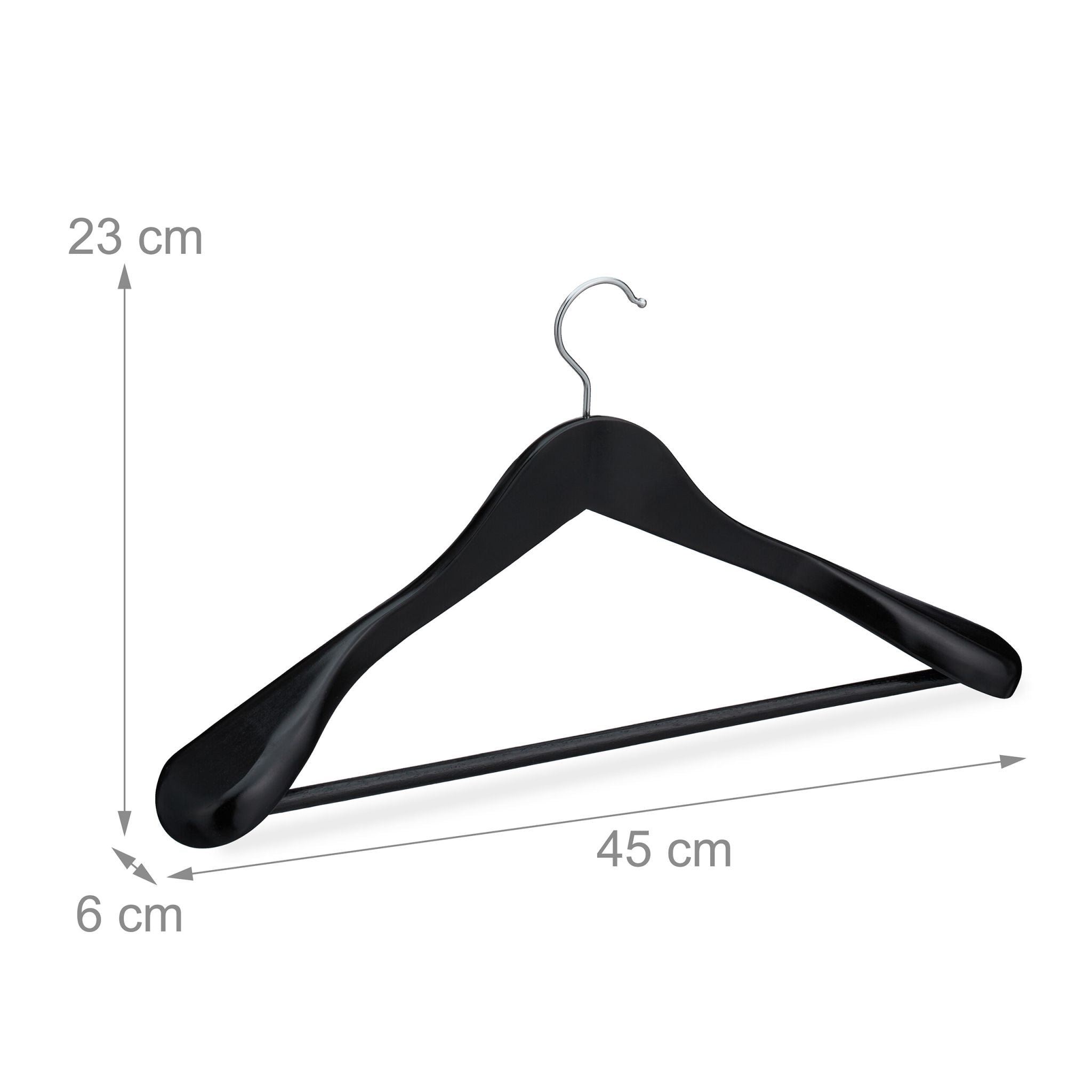 Anzug Kleiderbügel 8er-Set Schwarz-Silber von Relaxdays