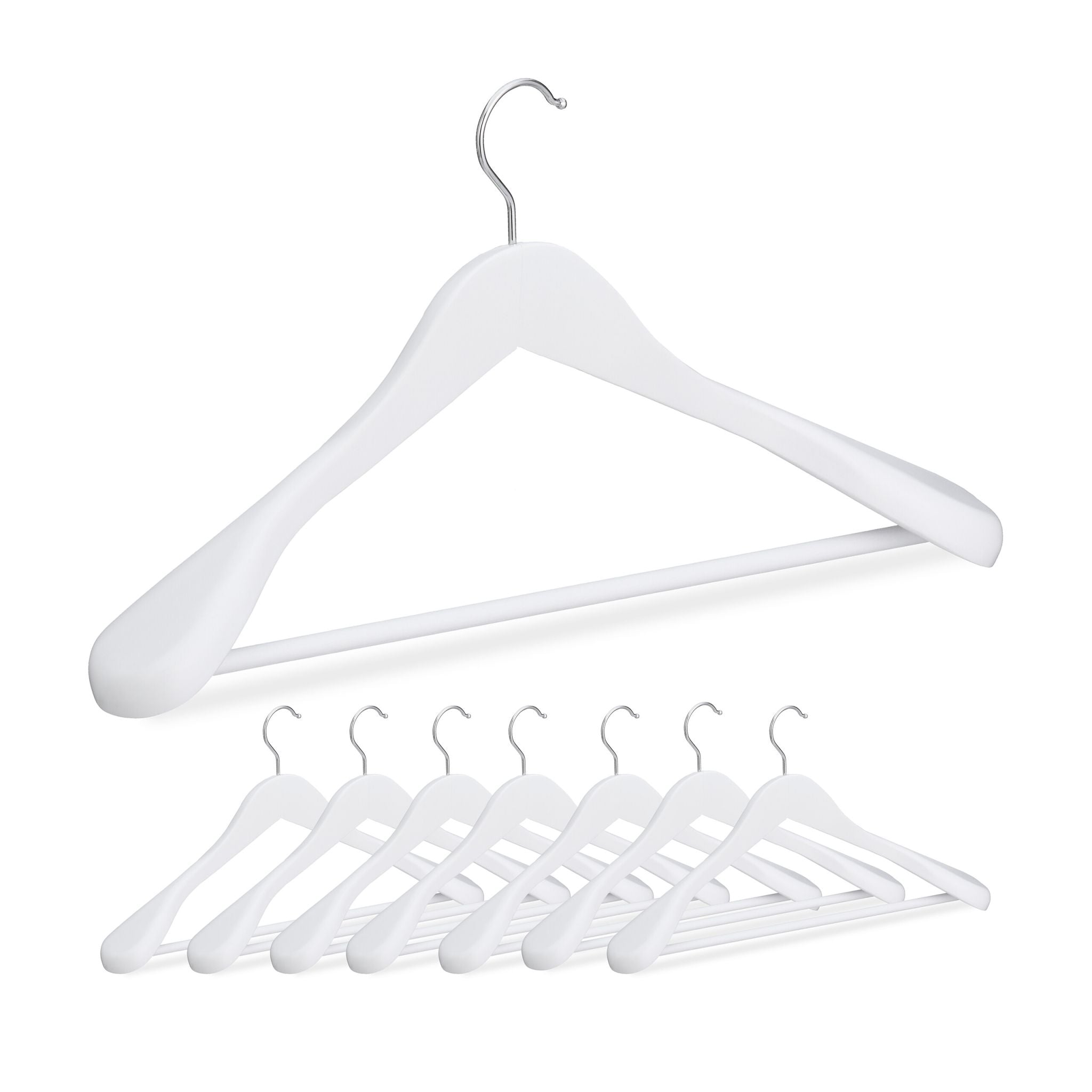 Anzug Kleiderbügel 8er-Set Weiss-Silber von Relaxdays