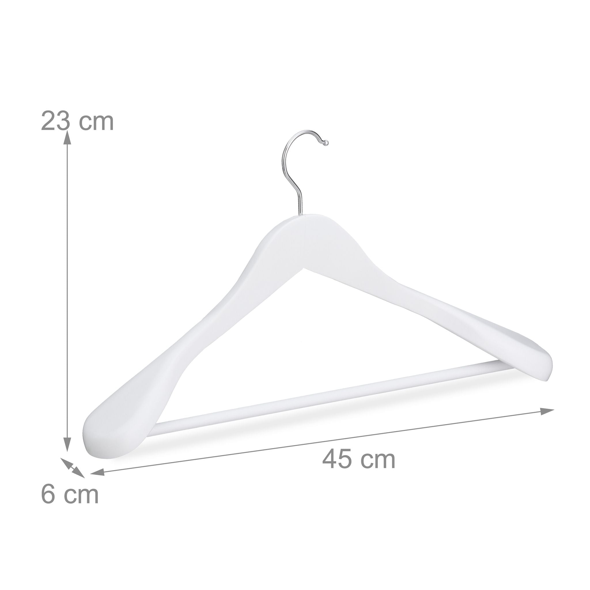 Anzug Kleiderbügel 8er-Set Weiss-Silber von Relaxdays