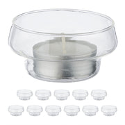 Teelichthalter rund schwimmend 12er-Set Transparent von Relaxdays
