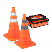 Faltbare Pylonen 2er-Set Orange-Silber von Relaxdays