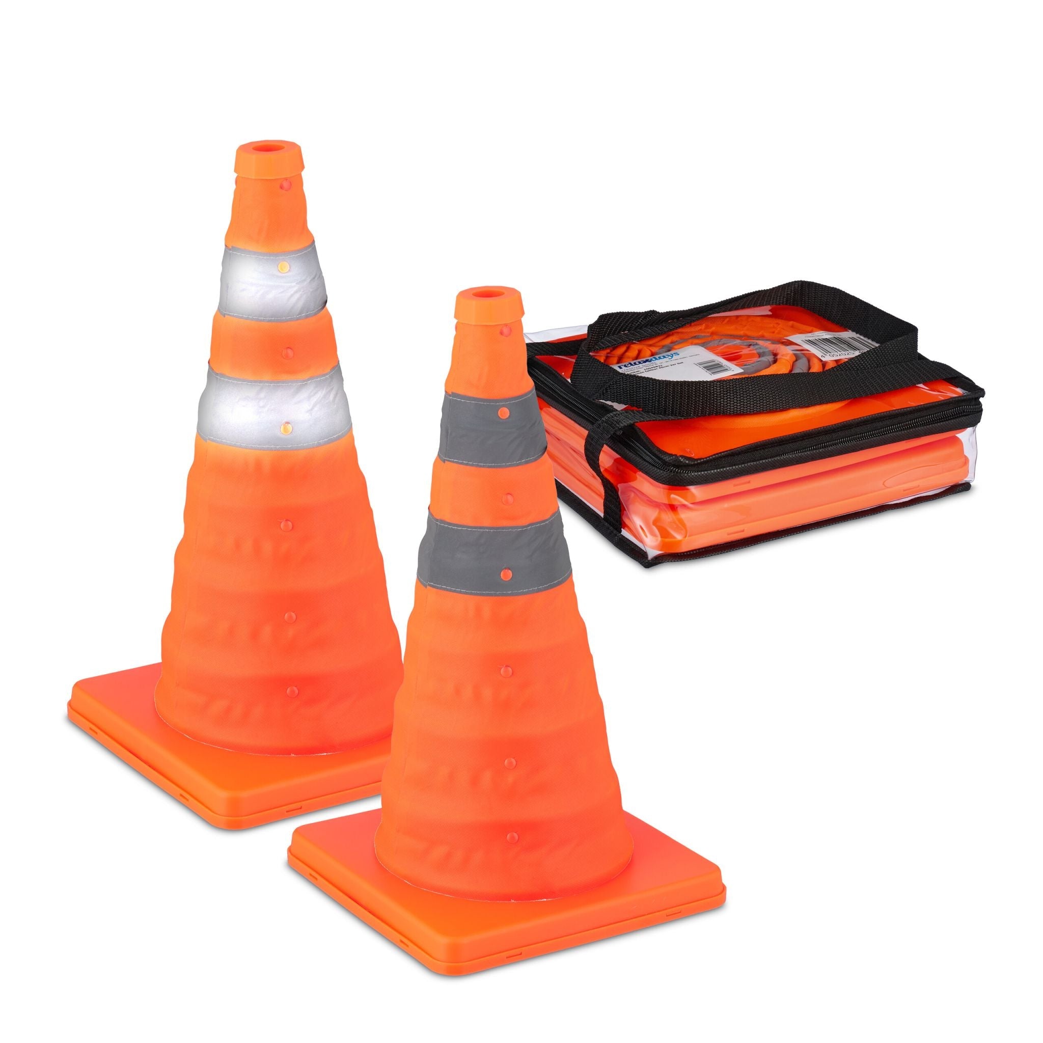 Faltbare Pylonen 2er-Set Orange-Silber von Relaxdays