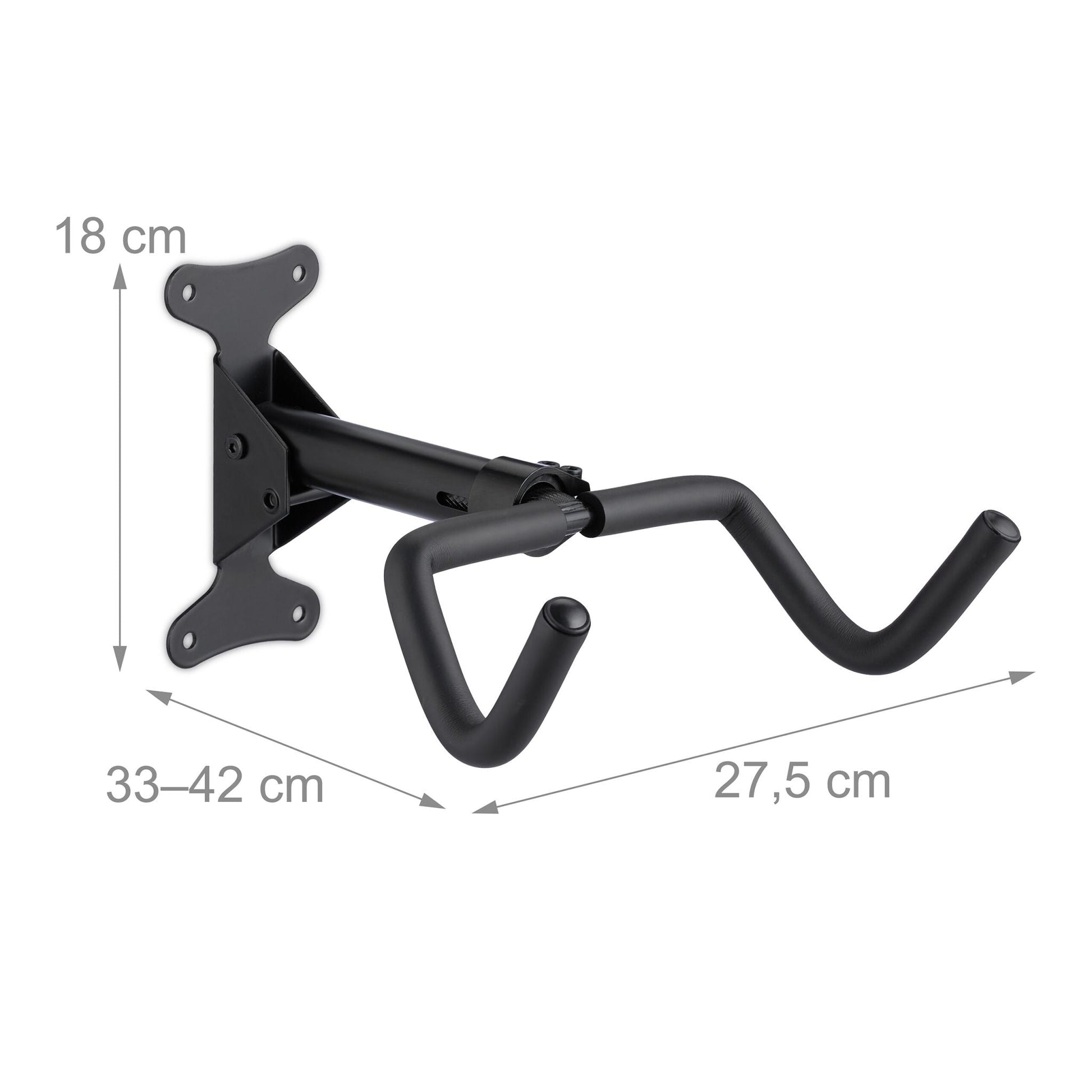 Fahrrad Wandhalterung klappbar Schwarz von Relaxdays