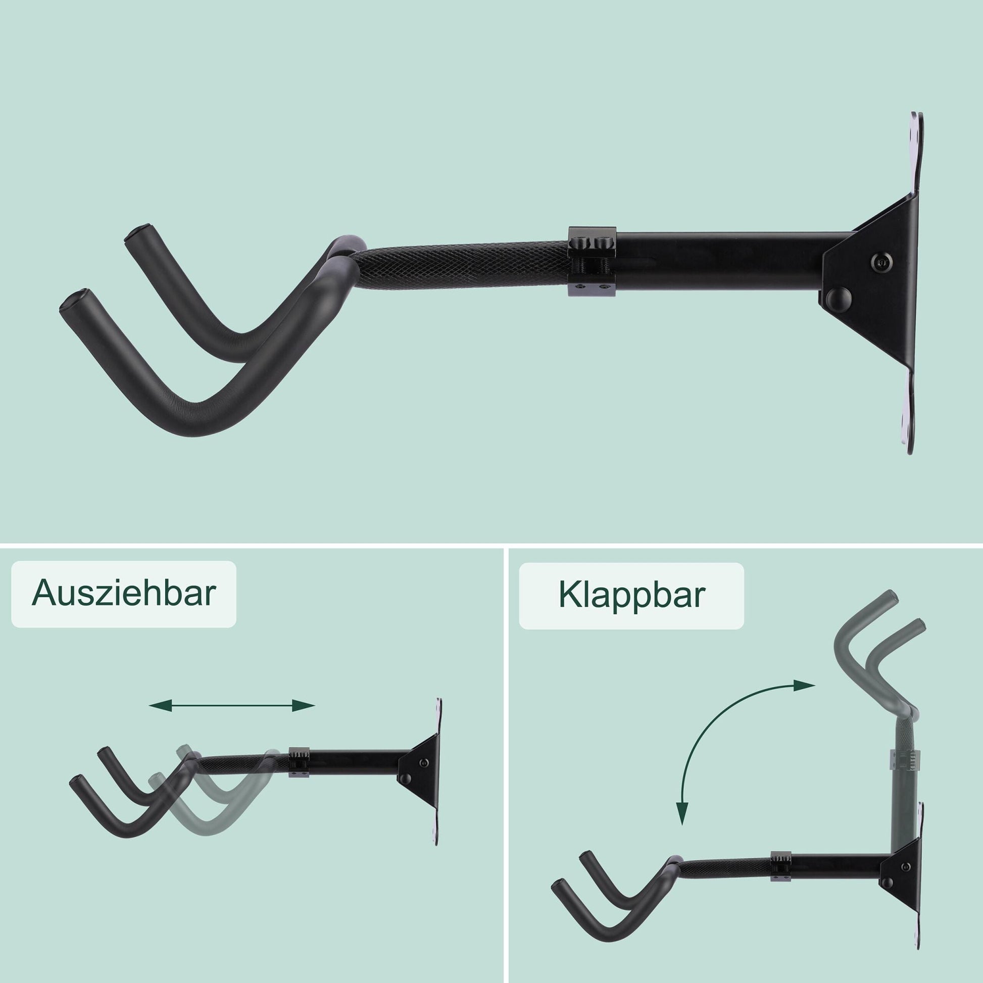 Fahrrad Wandhalterung klappbar Schwarz von Relaxdays