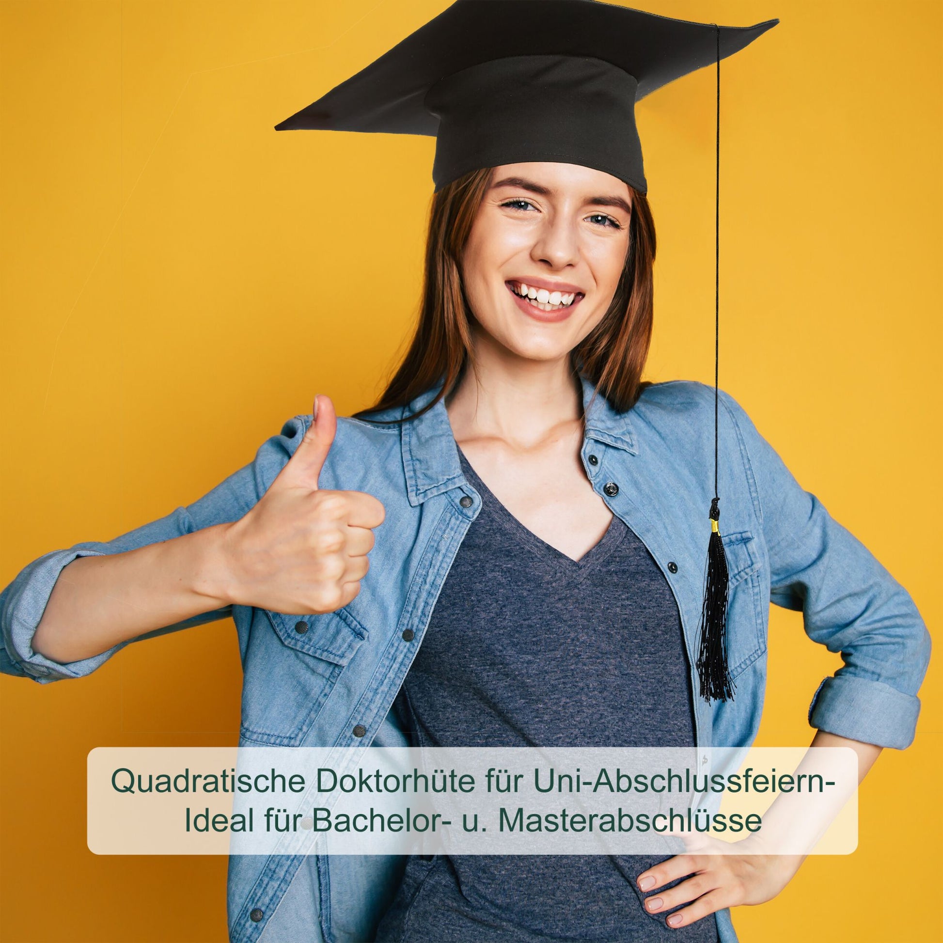 Doktorhut 10er-Set Gold-Schwarz von Relaxdays