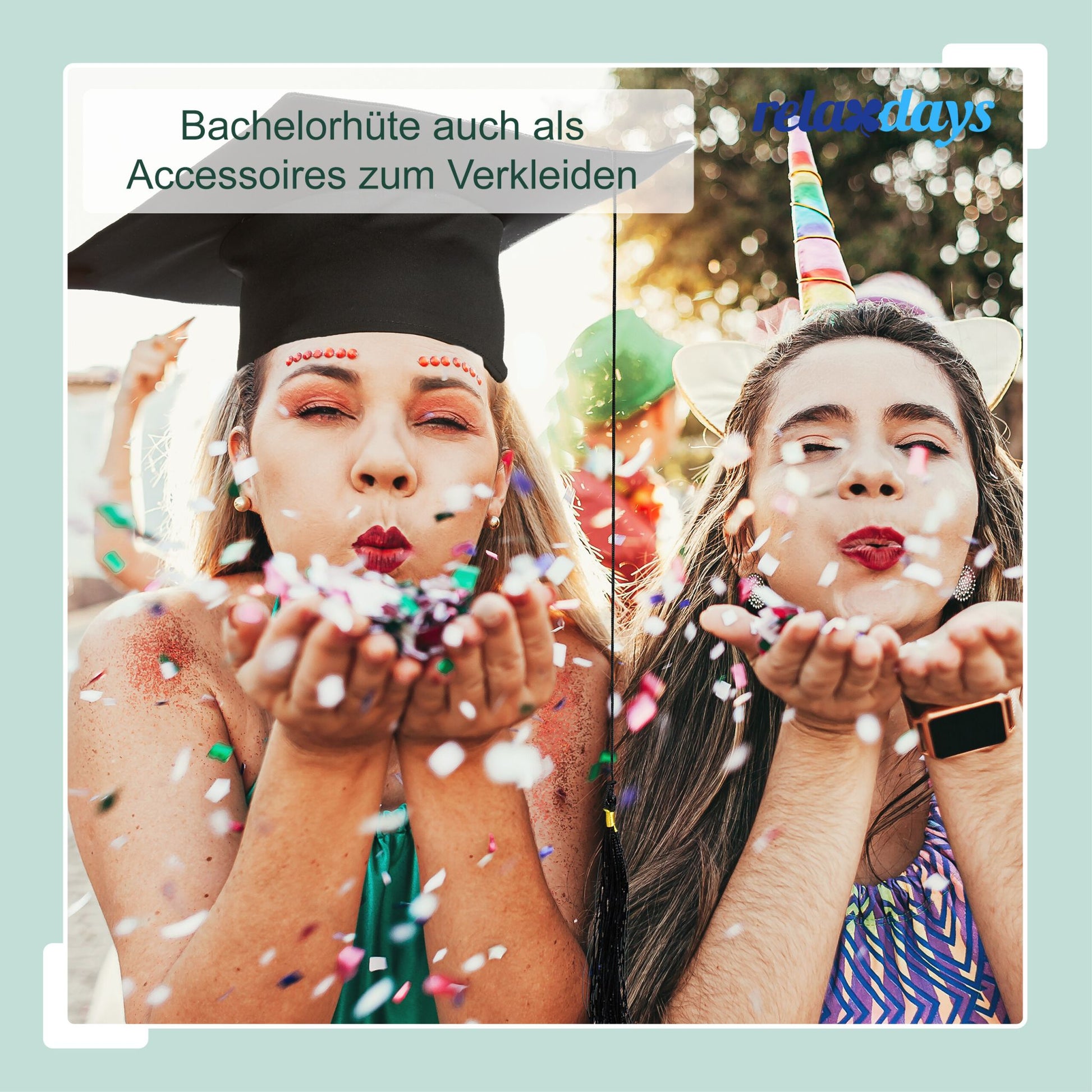 Doktorhut 10er-Set Gold-Schwarz von Relaxdays