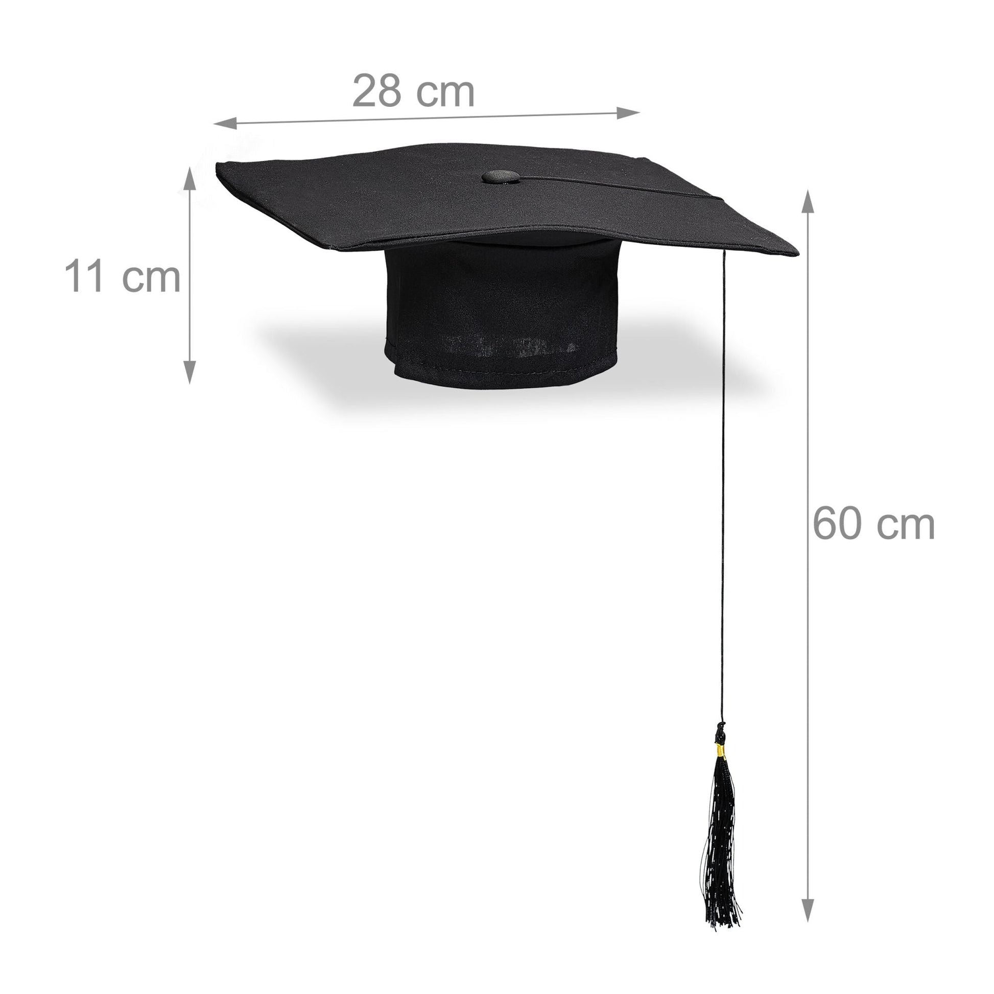 Doktorhut 10er-Set Gold-Schwarz von Relaxdays