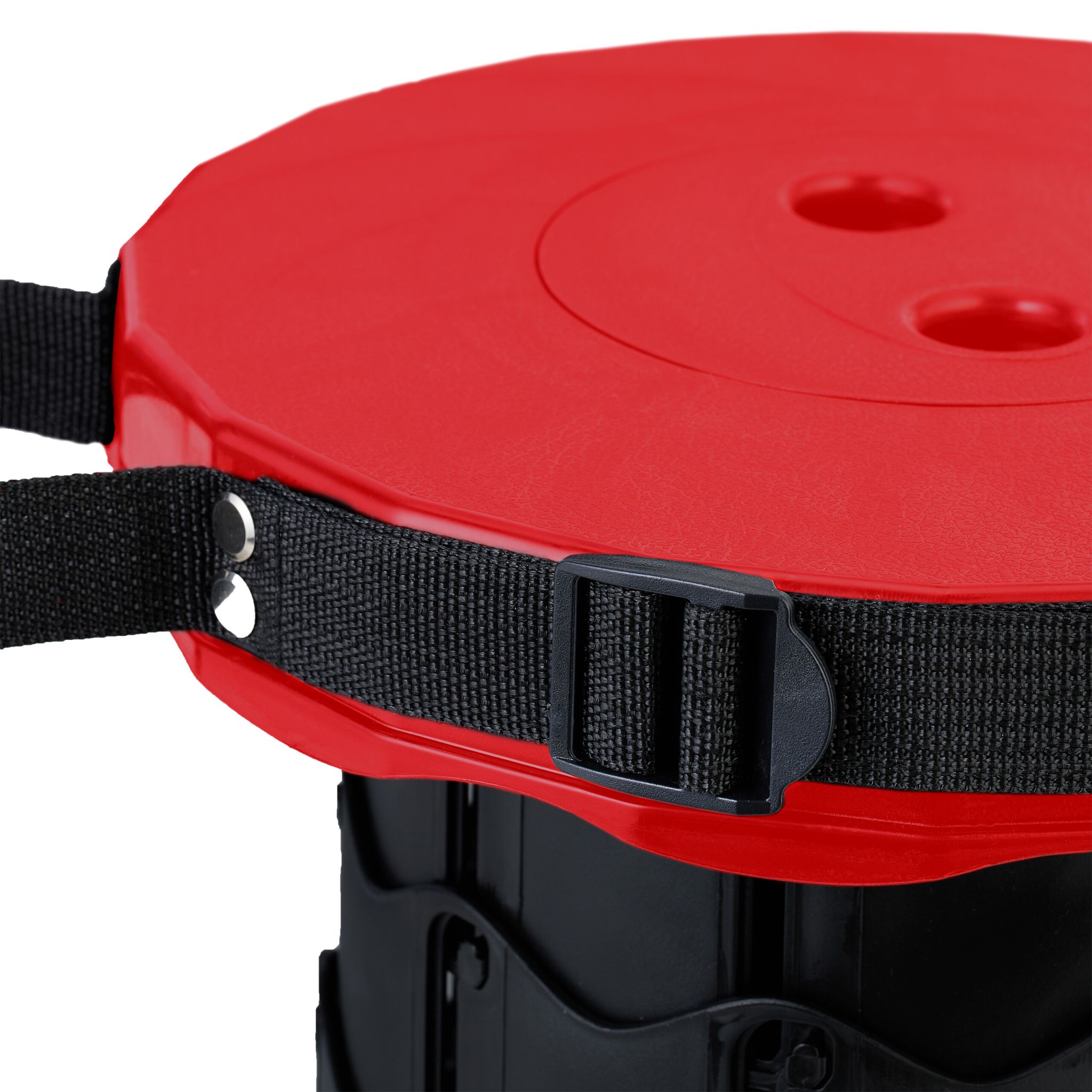 Teleskophocker Camping Rot-Schwarz von Relaxdays
