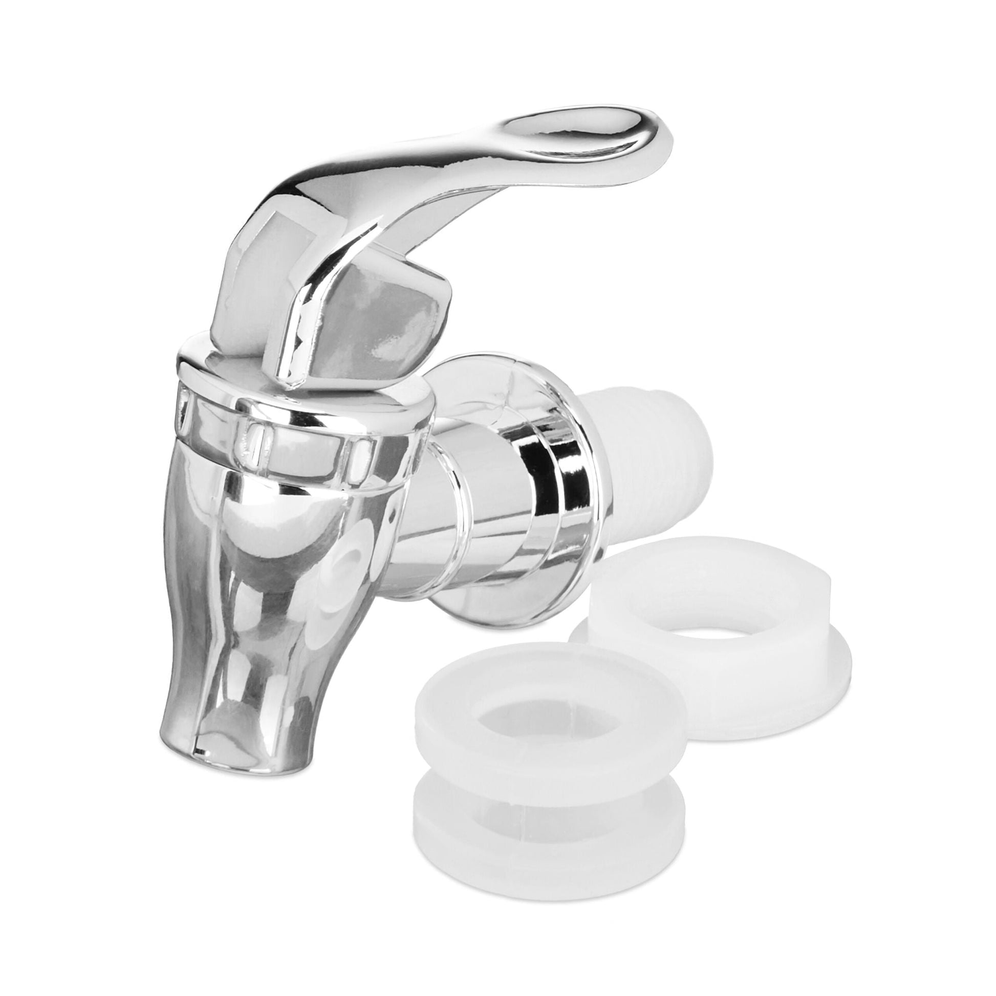 Getränkespender mit Ständer Schwarz-Silber-Transparent von Relaxdays